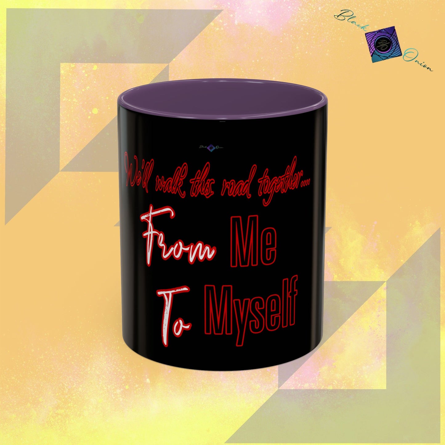 BlackOnion Coffee Mug - 11oz with Workout Motif ‘We’ll walk this road together’🔥💪🫵