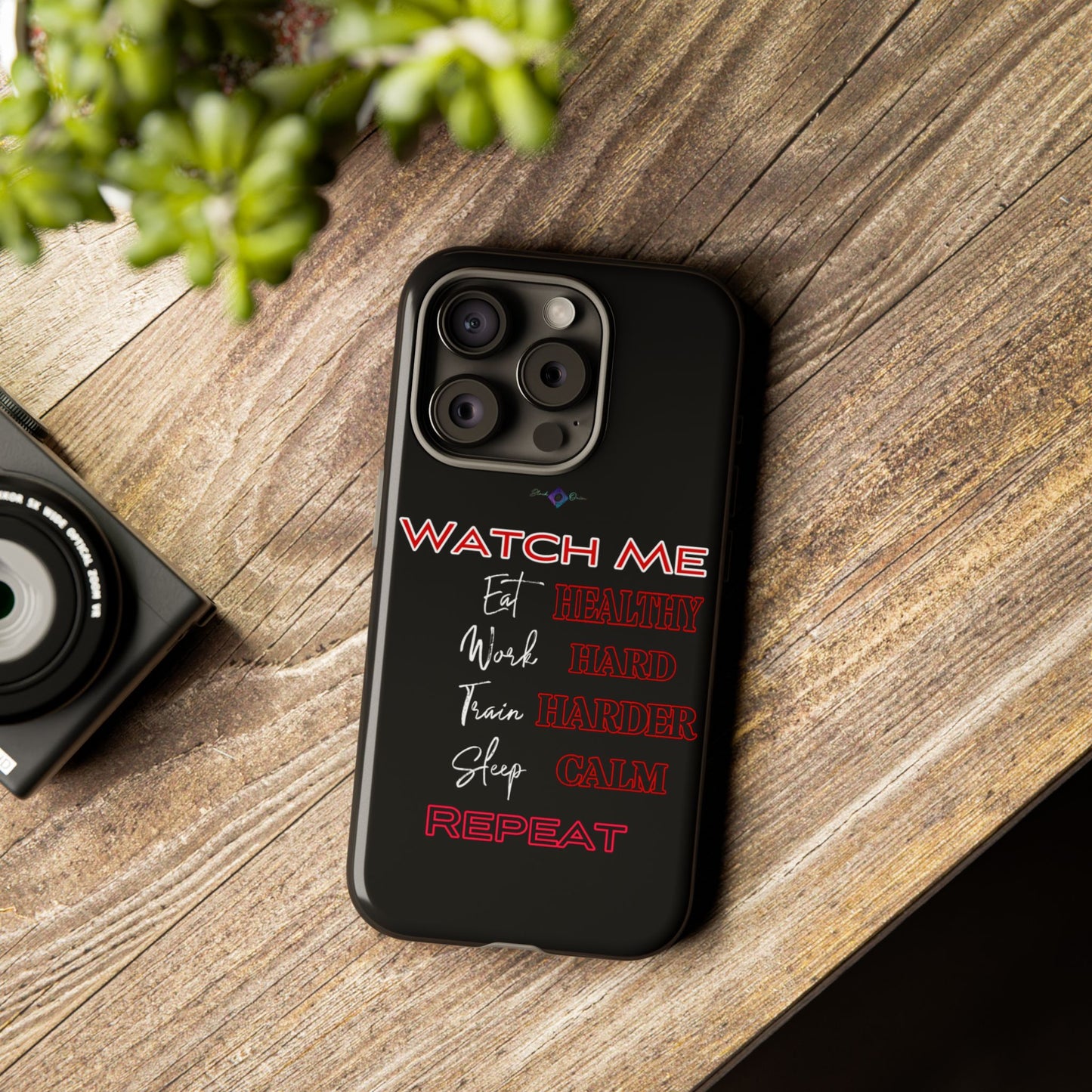 BlackOnion Phone Case -with Motivational Motif 'Watch Me' 💪🔥🫵