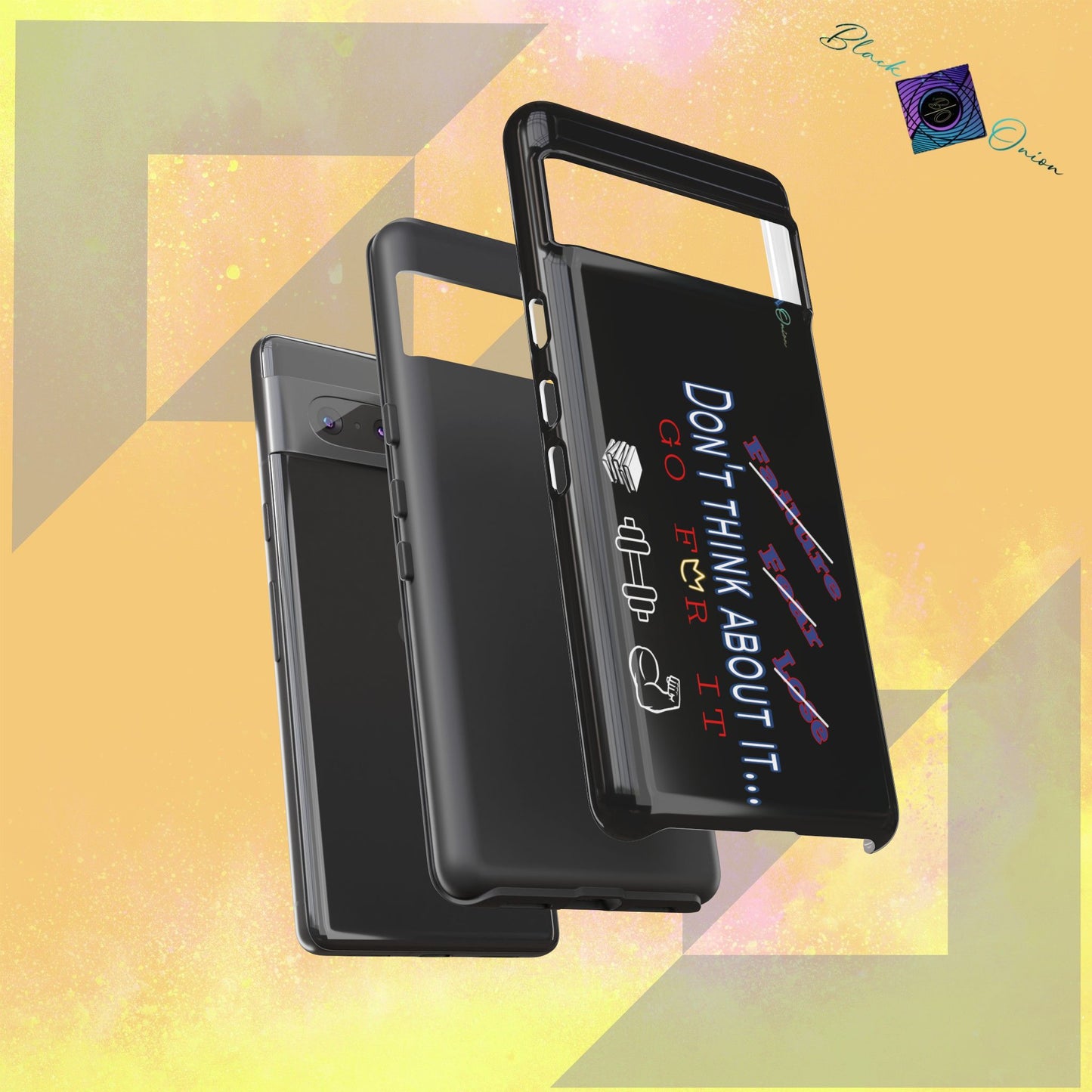 BlackOnion Brand New Phone Case - with Motivational Workout Motif’Don’t think ‘💪🔥🫵
