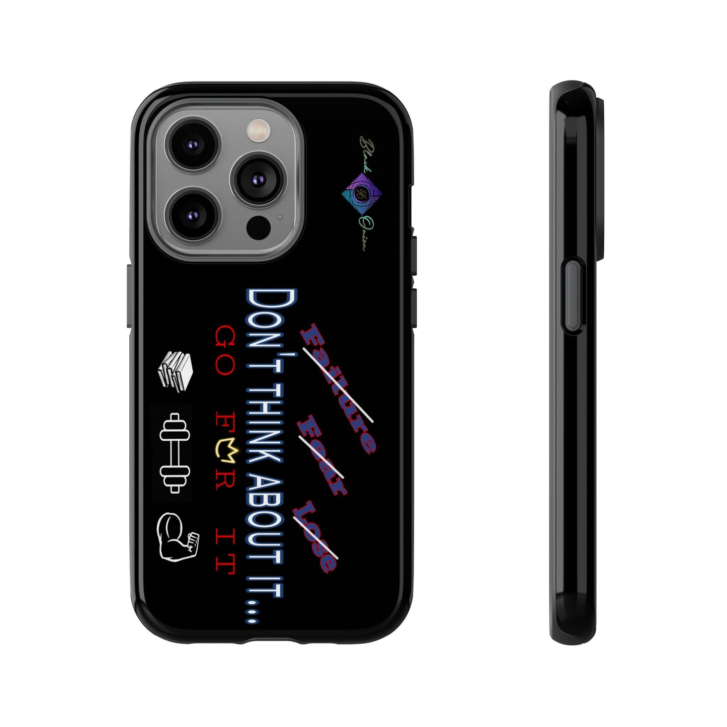 BlackOnion Brand New Phone Case - with Motivational Workout Motif’Don’t think ‘💪🔥🫵