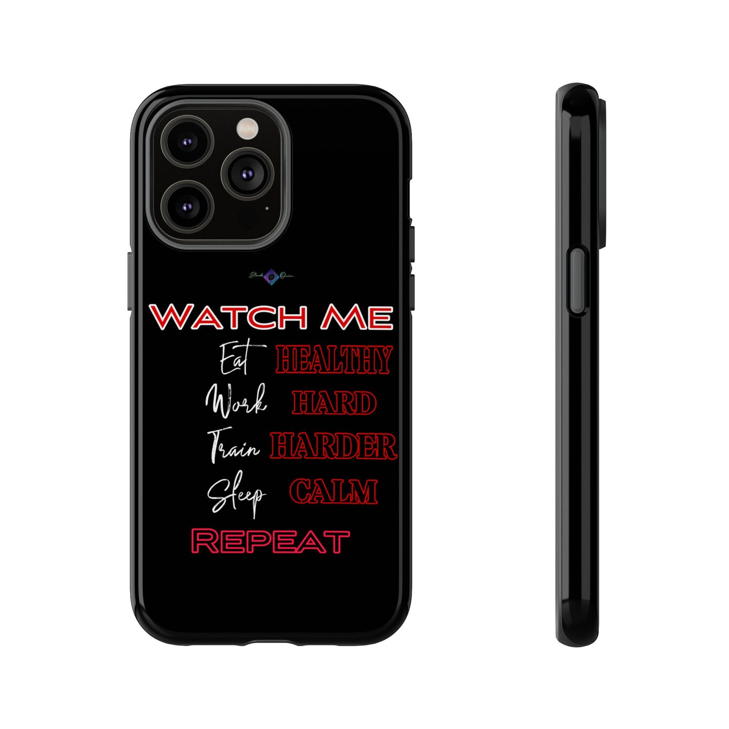 BlackOnion Phone Case -with Motivational Motif 'Watch Me' 💪🔥🫵