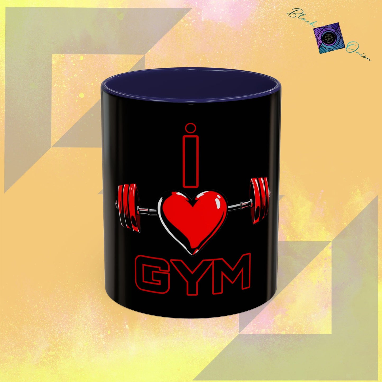 BlackOnion Coffee Mug Serial 2 with Workout Motif ‘I Love Gym ’🫵🔥💪