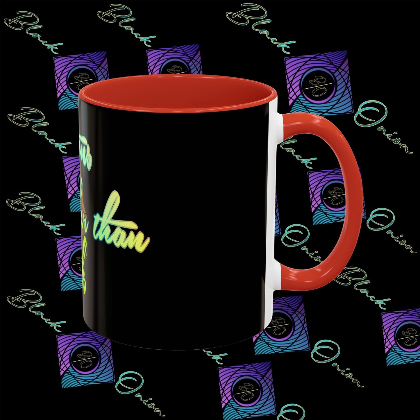 BlackOnion Coffee Mug 2 with Workout Motif ‘Actions speak lauder than words V2’🫵🔥💪