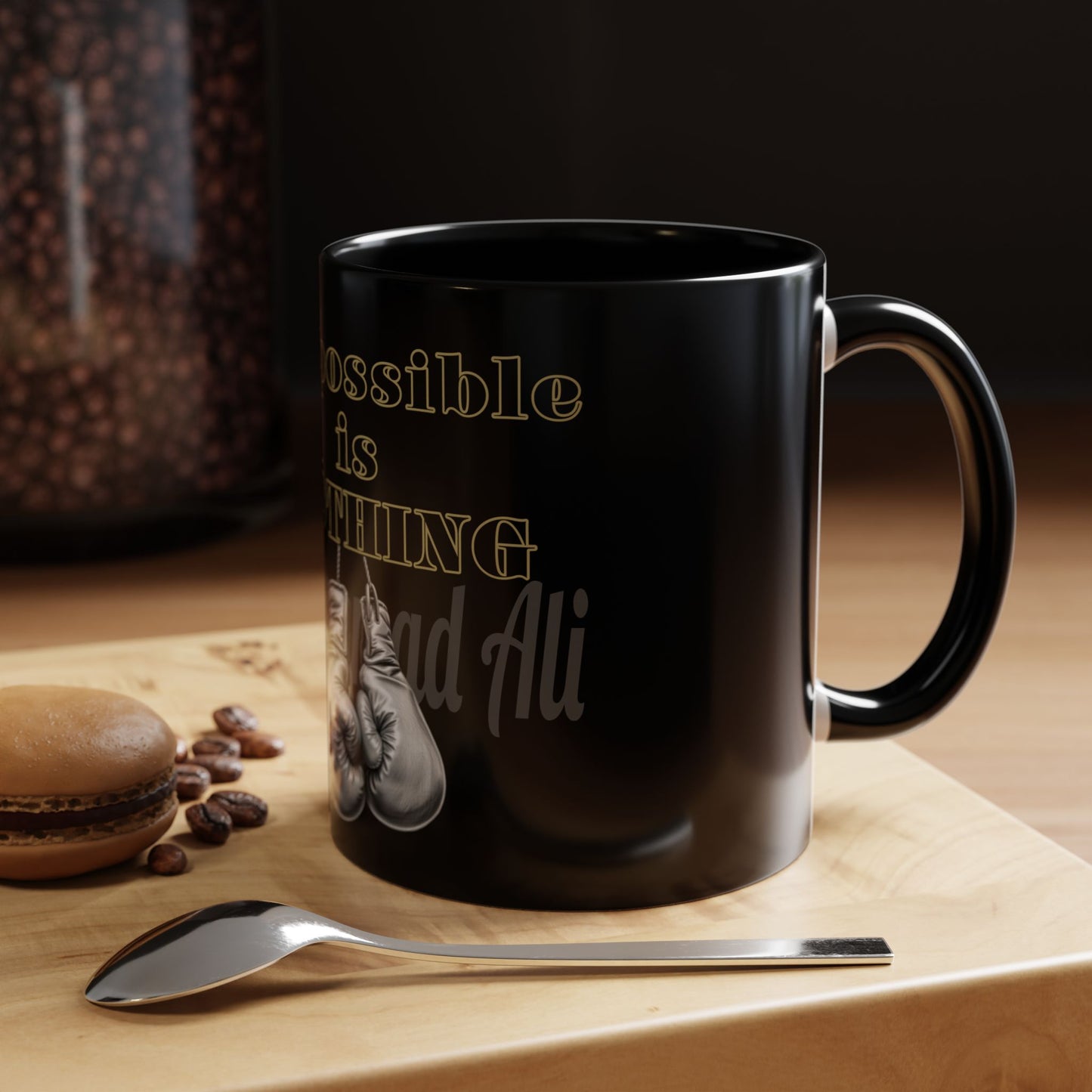 BlackOnion Coffee Mug 2 with Workout Motif ‘Impossible is NothingV2’🫵🔥💪