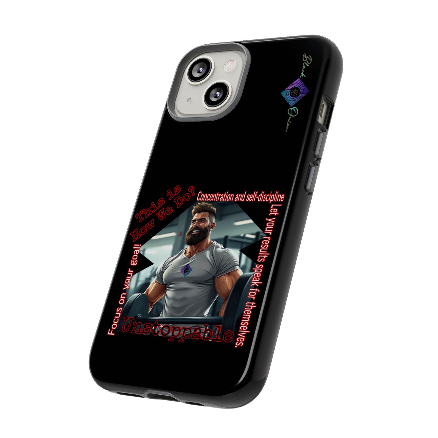 BlackOnion Brand New Phone Case - with Motivational Workout Motif’Unstoppable ‘💪🔥🫵