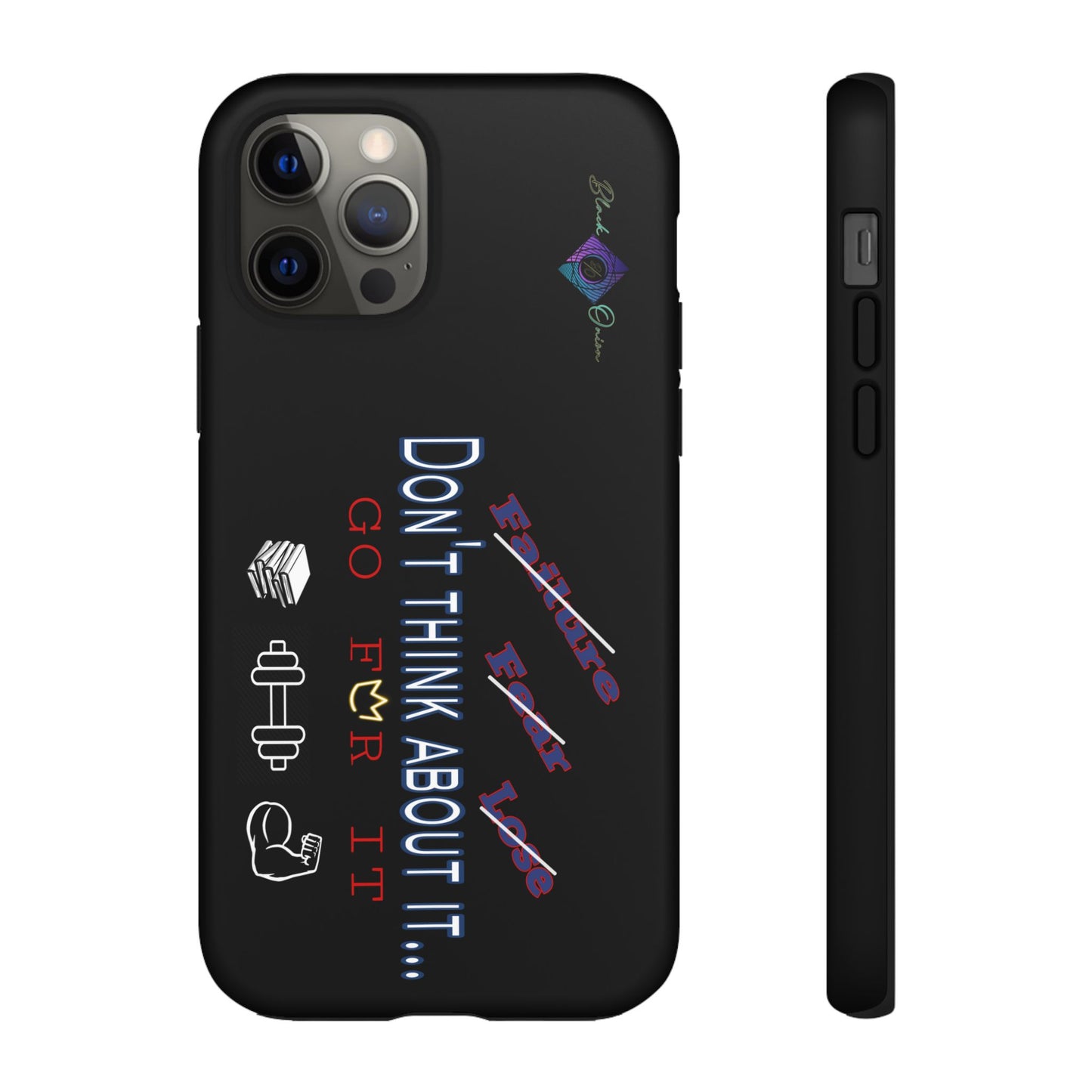 BlackOnion Brand New Phone Case - with Motivational Workout Motif’Don’t think ‘💪🔥🫵