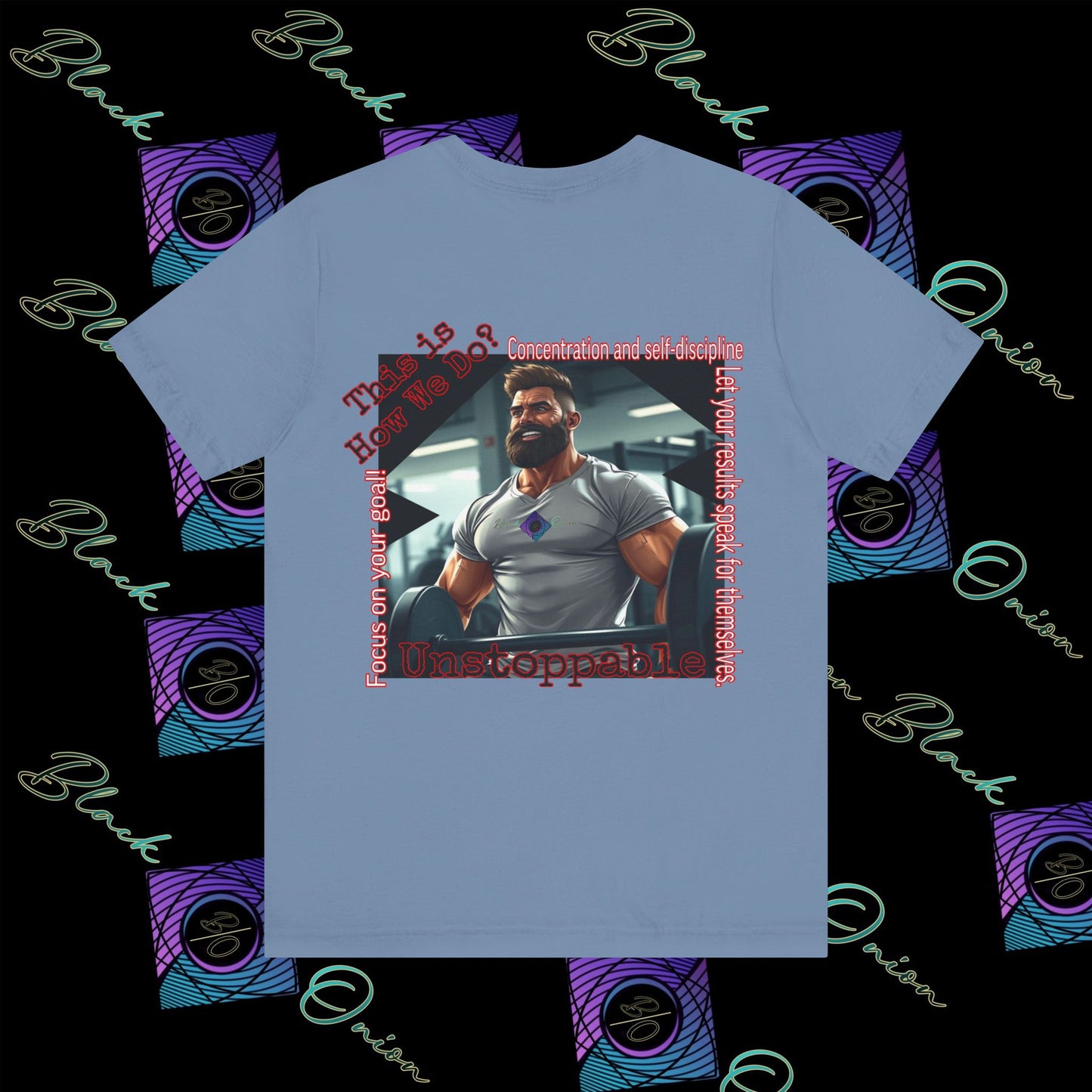 BlackOnion T-shirt with Workout Motif “Unstoppable “💪🔥🫵