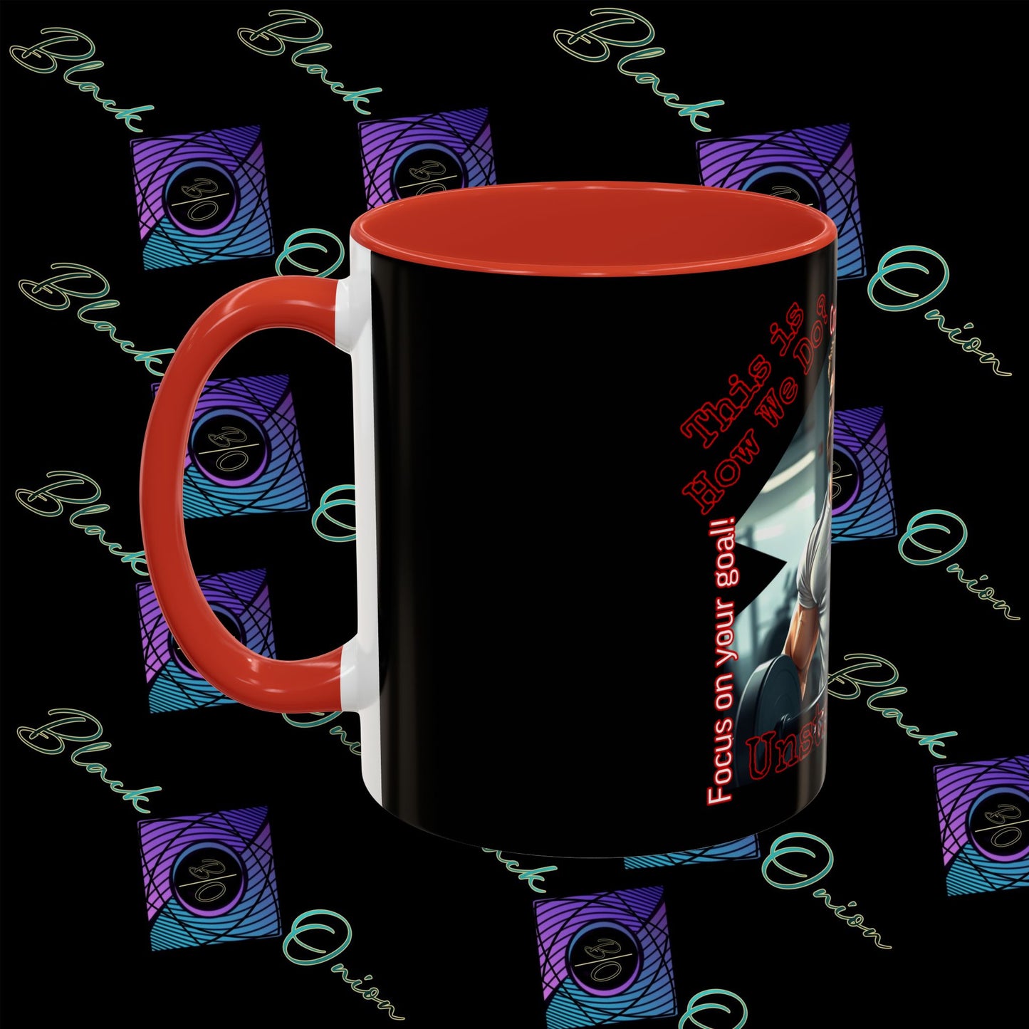 BlackOnion Coffee Mug Serial 2 with Workout Motif ‘Unstoppable’🫵🔥💪