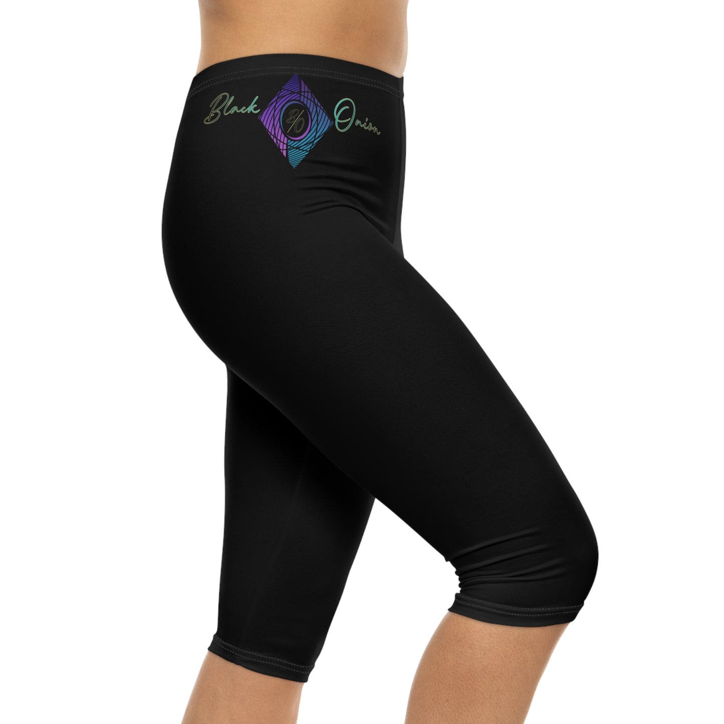 BlackOnion Comfortable Women’s Capri Leggings with Workout Design