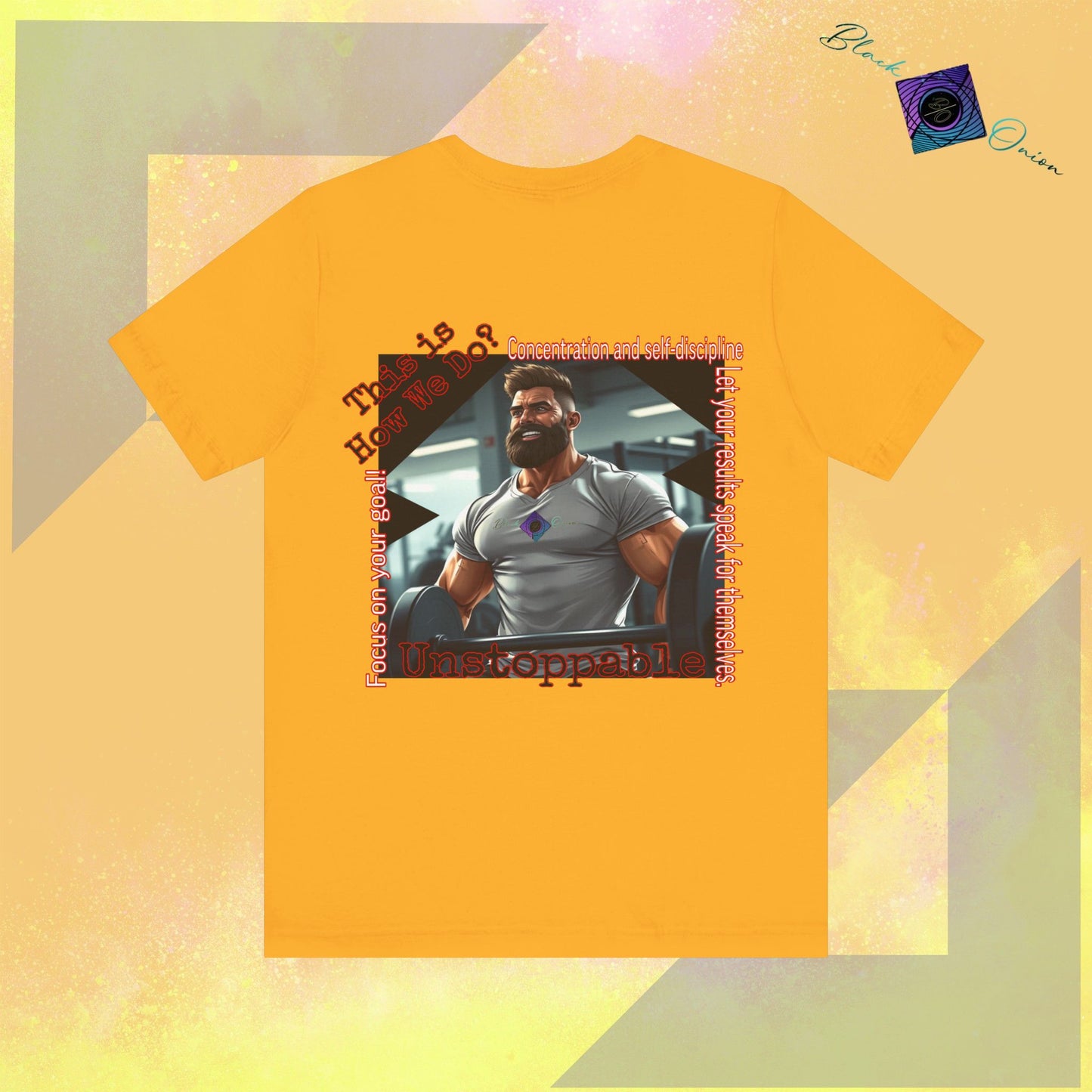 BlackOnion T-shirt with Workout Motif “Unstoppable “💪🔥🫵