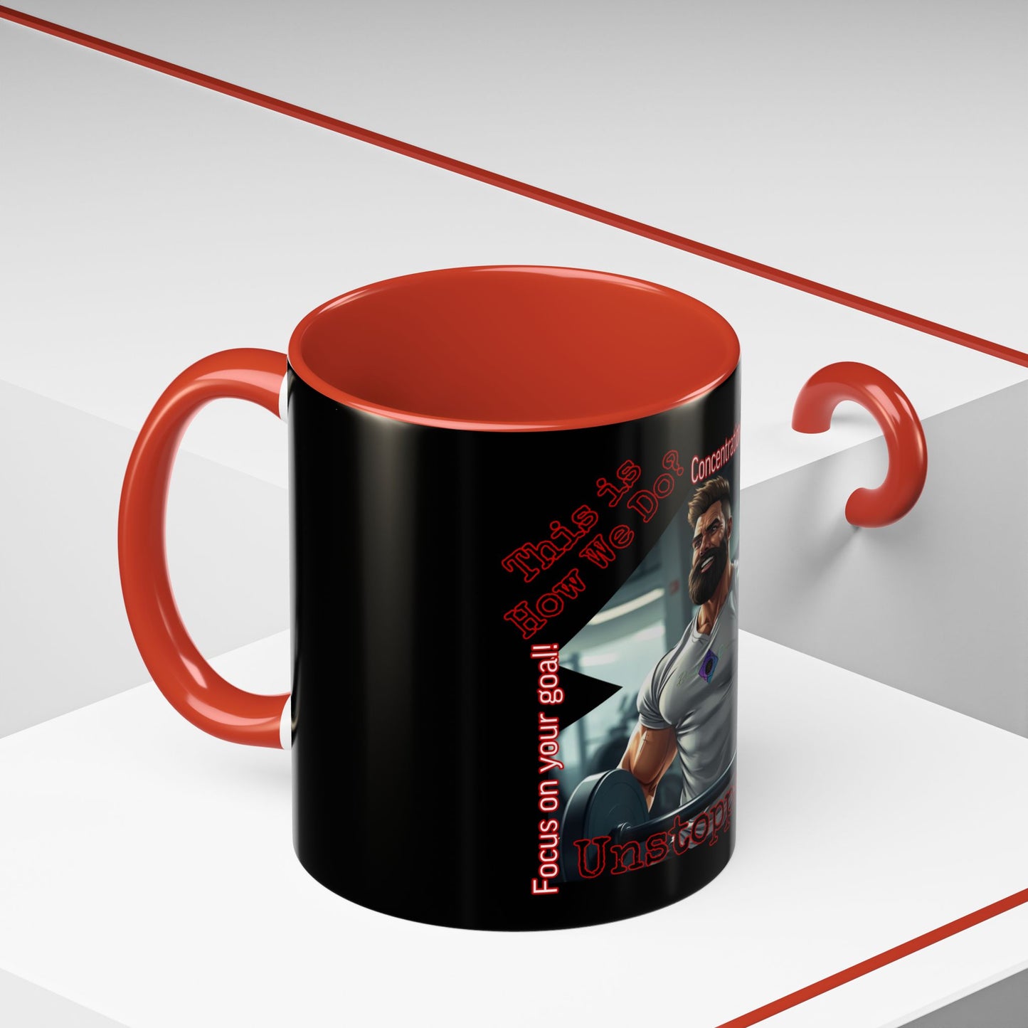 BlackOnion Coffee Mug Serial 2 with Workout Motif ‘Unstoppable’🫵🔥💪
