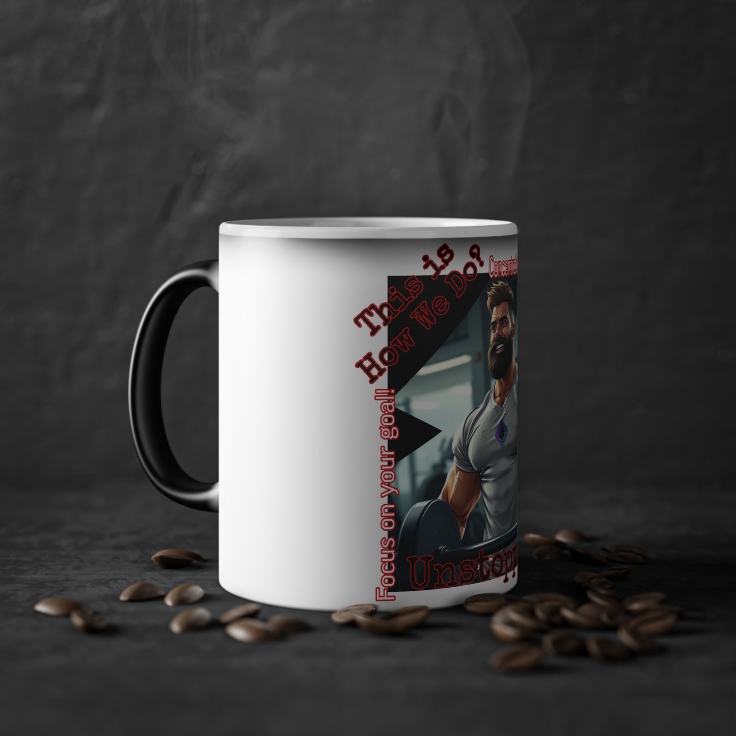B/O Color Changing Mug with Motif ‘Unstoppable’ 💪🔥🫵