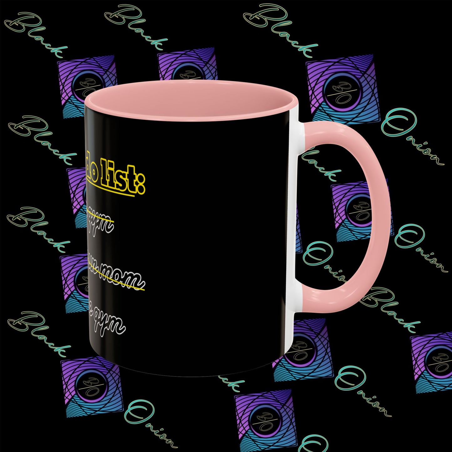 BlackOnion Coffee Mug - 11oz with Workout Motif ‘Today To Do List ’🔥💪🫵
