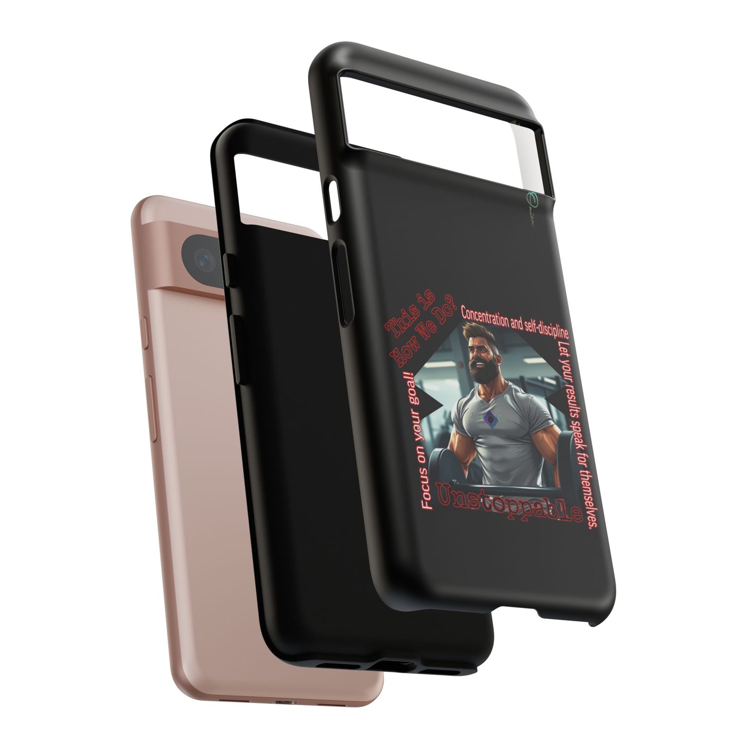 BlackOnion Brand New Phone Case - with Motivational Workout Motif’Unstoppable ‘💪🔥🫵