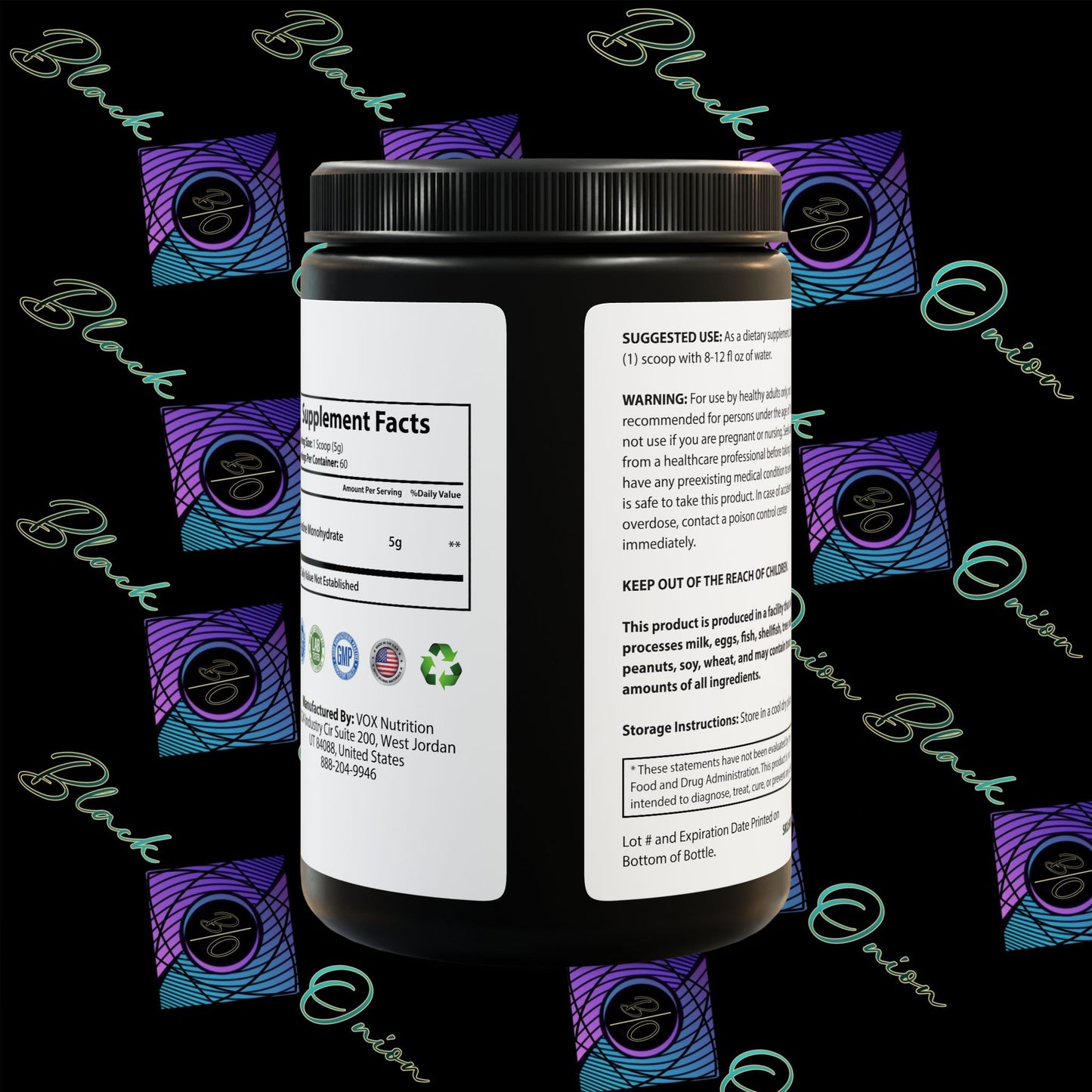 BlackOnion Creatine Monohydrate Supplement (300g, 10.58oz) 🔥💪