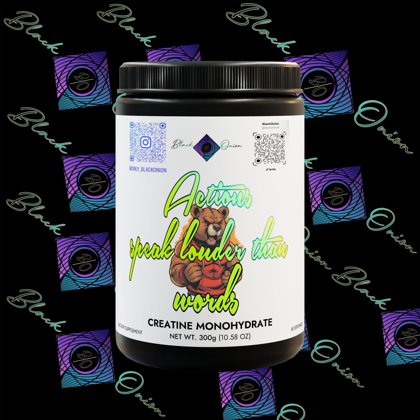 BlackOnion Creatine Monohydrate Supplement (300g, 10.58oz) 🔥💪