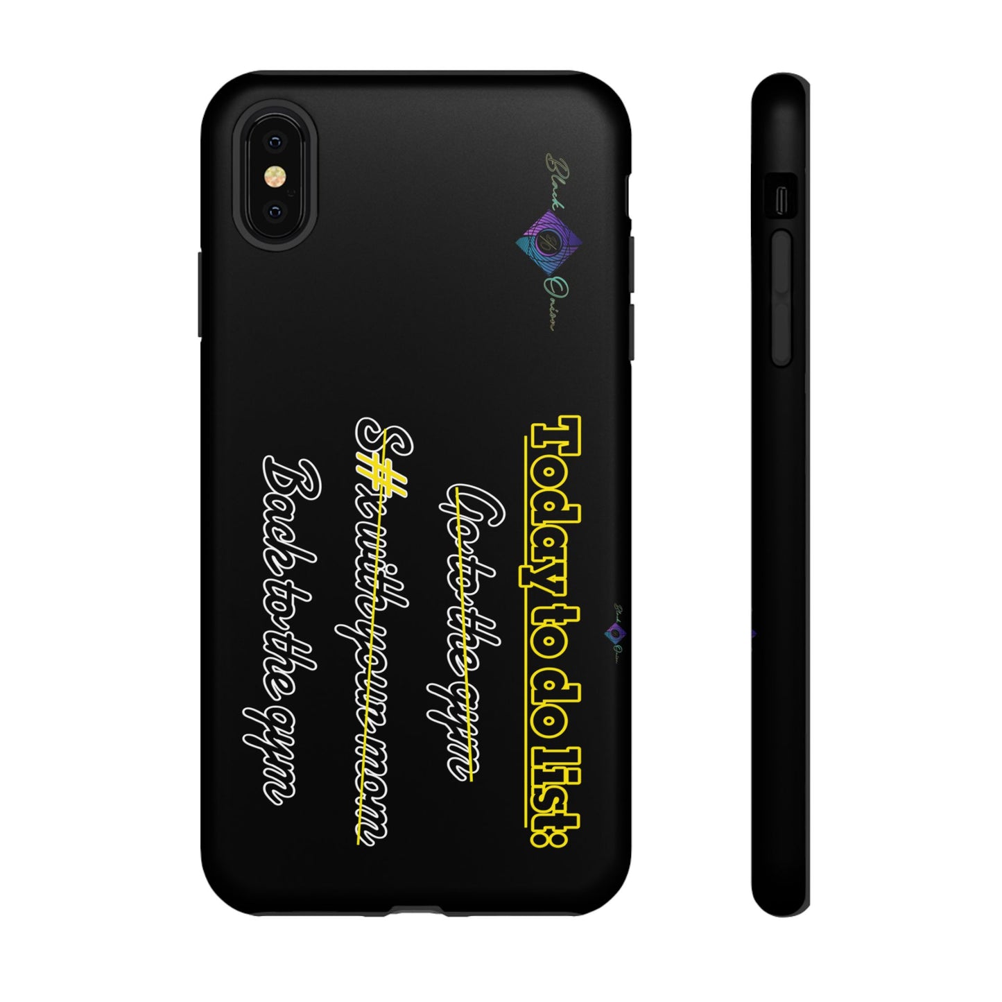 BlackOnion Brand New Phone Case - with Motivational Workout Motif’Today to do list ‘💪🔥🫵