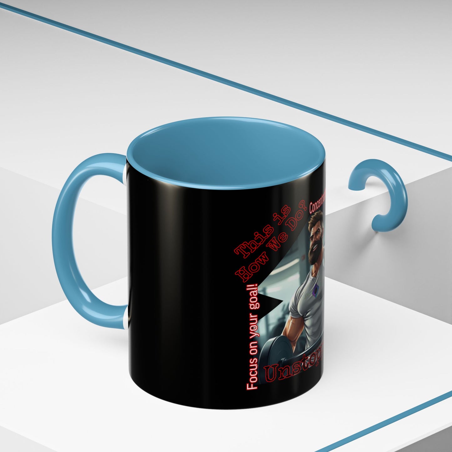 BlackOnion Coffee Mug - 11oz with Workout Motif ‘Unstoppable’🔥💪🫵