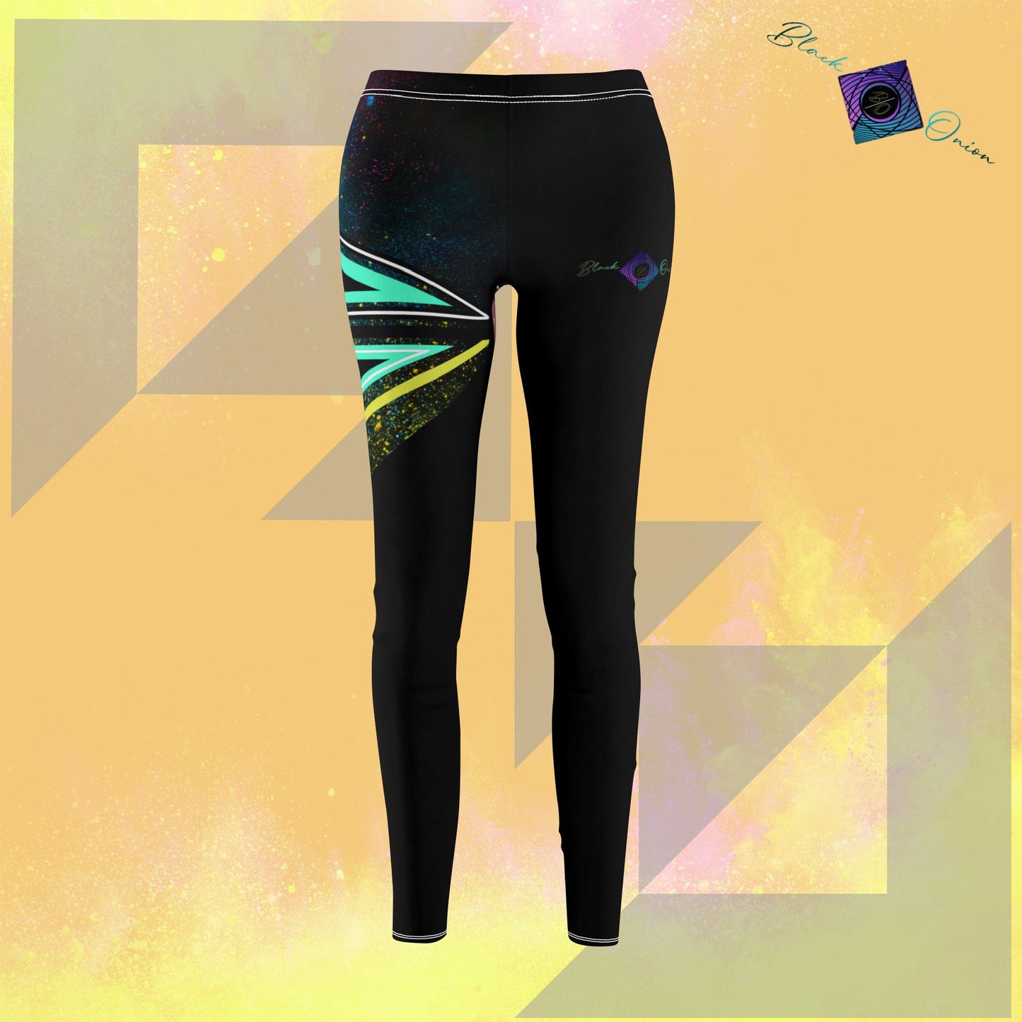 BlackOnion Stylish Women's Mid-rise Casual Leggings with Workout Motif ๐ธ๐โค๏ธ