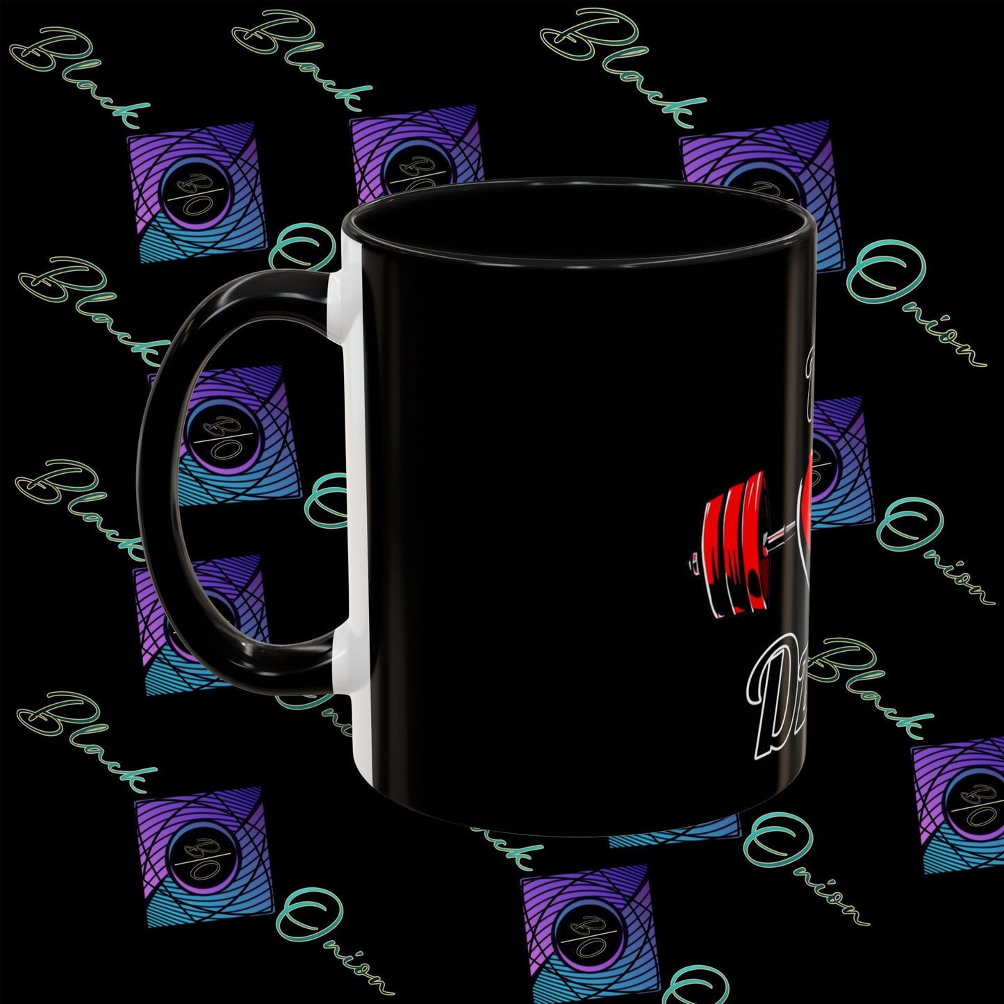 BlackOnion Coffee Mug Serial 2 with Workout Motif ‘ÁjjLávDzsim ’🫵🔥💪