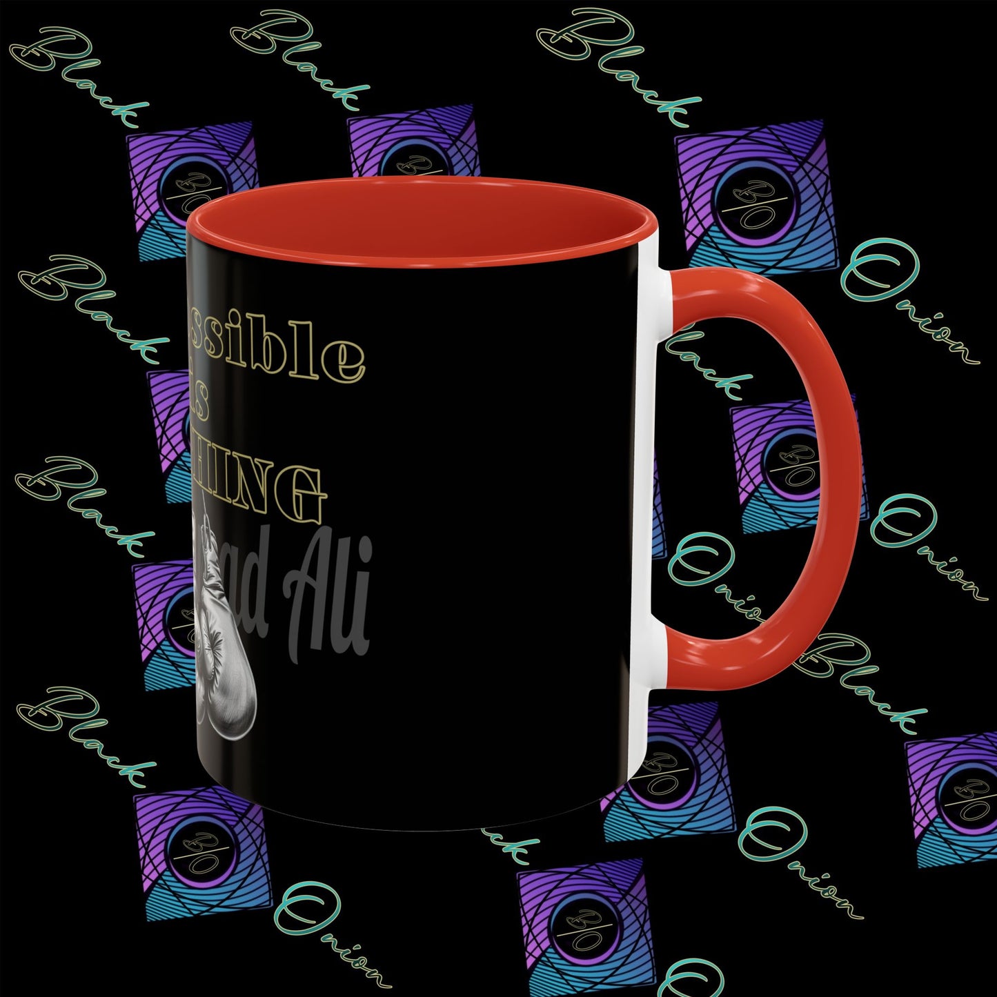BlackOnion Coffee Mug 2 with Workout Motif ‘Impossible is NothingV2’🫵🔥💪
