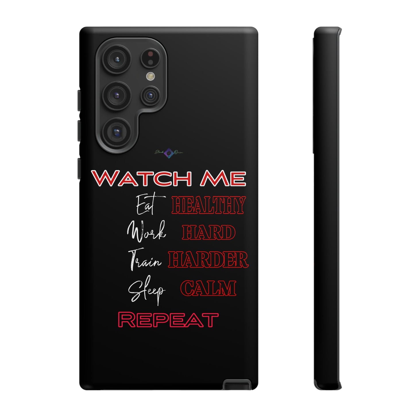 BlackOnion Phone Case -with Motivational Motif 'Watch Me' 💪🔥🫵