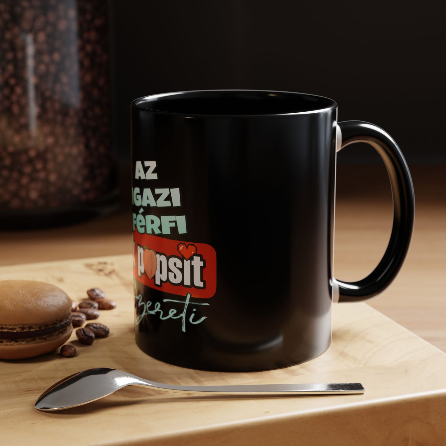 BlackOnion Coffee Mug Serial 2 with Workout Motif ‘Az igazi férfiak a kerek popsit szeretik ‘🫵🔥💪