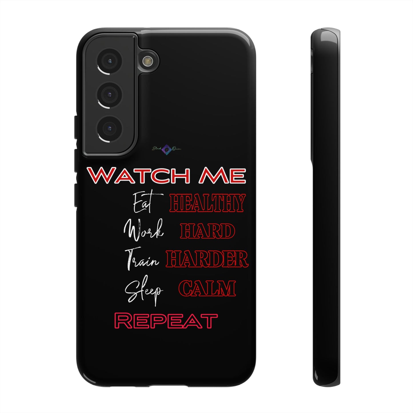 BlackOnion Phone Case -with Motivational Motif 'Watch Me' 💪🔥🫵