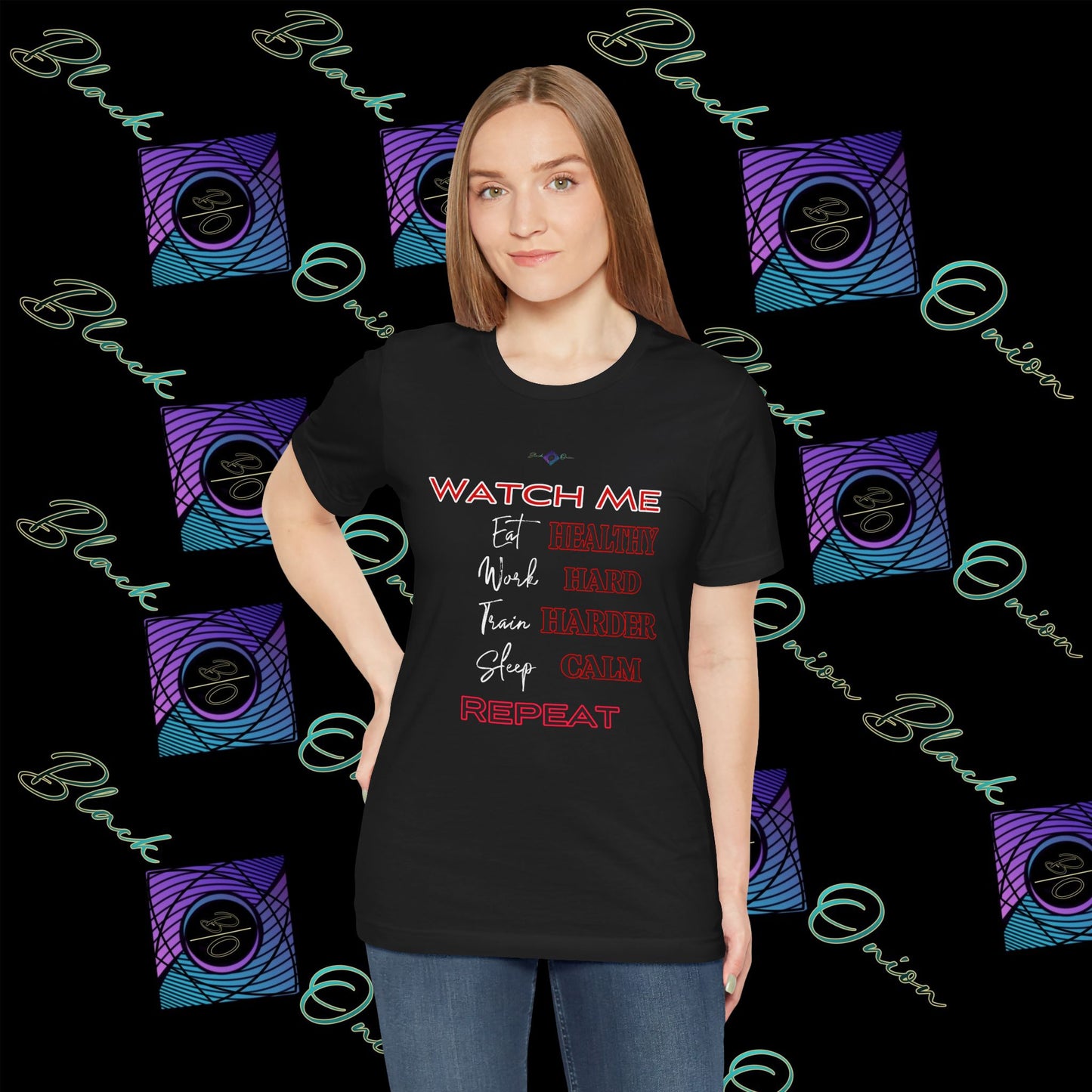 BlackOnion "Watch Me" T-Shirt with Workout Motif V4 ๐ช๐ฅ