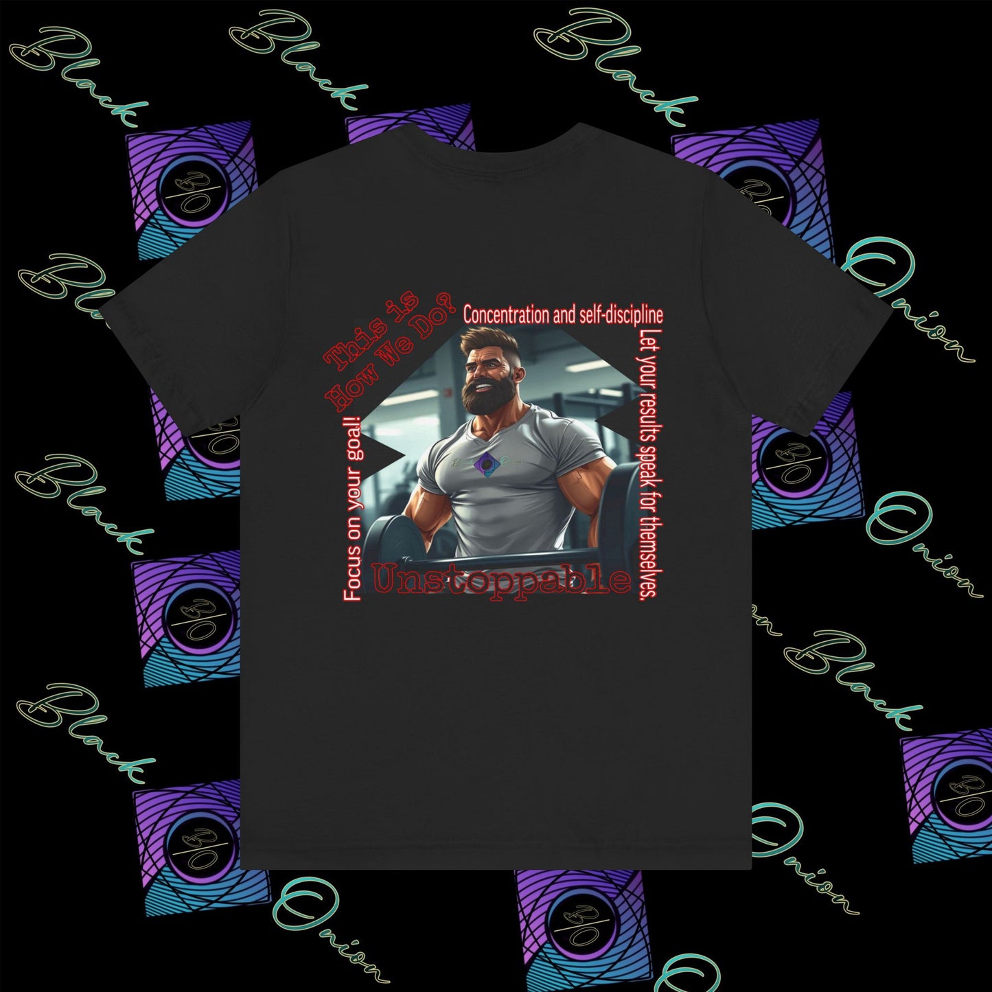 BlackOnion T-Shirt with Workout Motif “Unstoppable “💪🔥🫵
