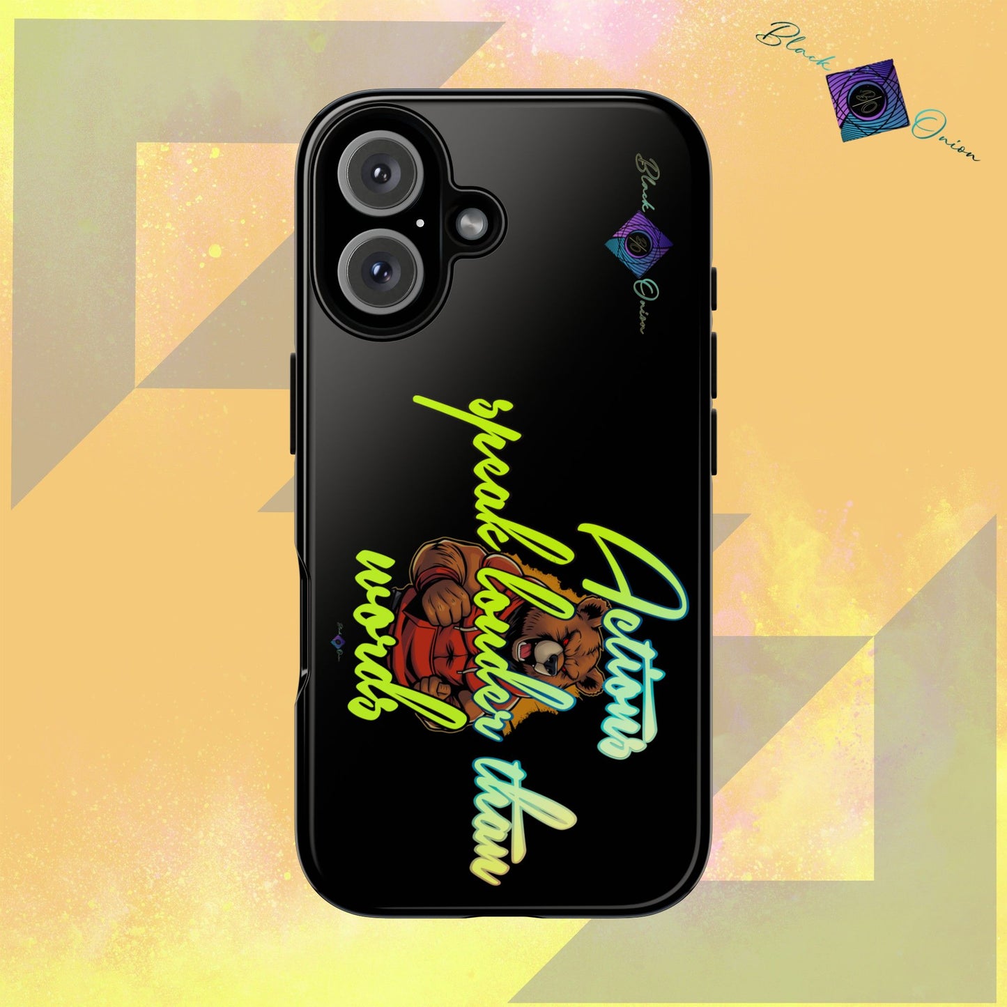 BlackOnion Brand New Phone Case - with Motivational Workout Motif ‘Actions speak lauder ‘💪🔥🫵