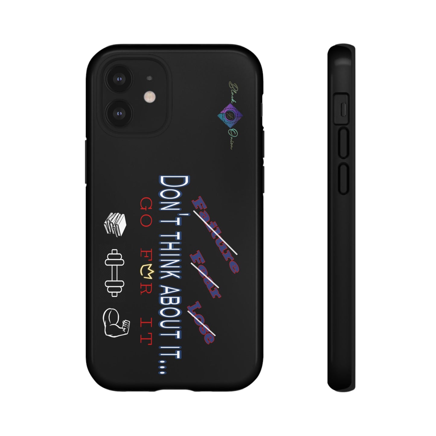BlackOnion Brand New Phone Case - with Motivational Workout Motif’Don’t think ‘💪🔥🫵