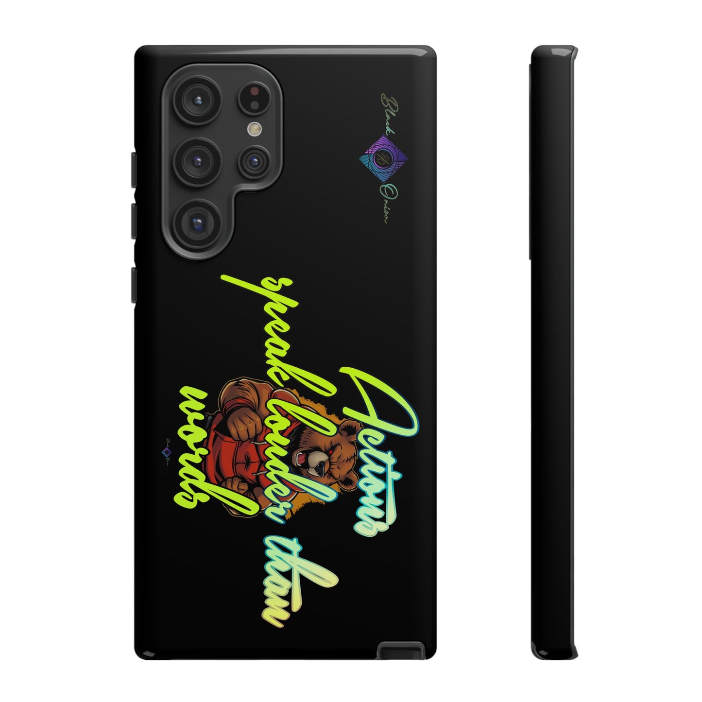 BlackOnion Brand New Phone Case - with Motivational Workout Motif ‘Actions speak lauder ‘💪🔥🫵