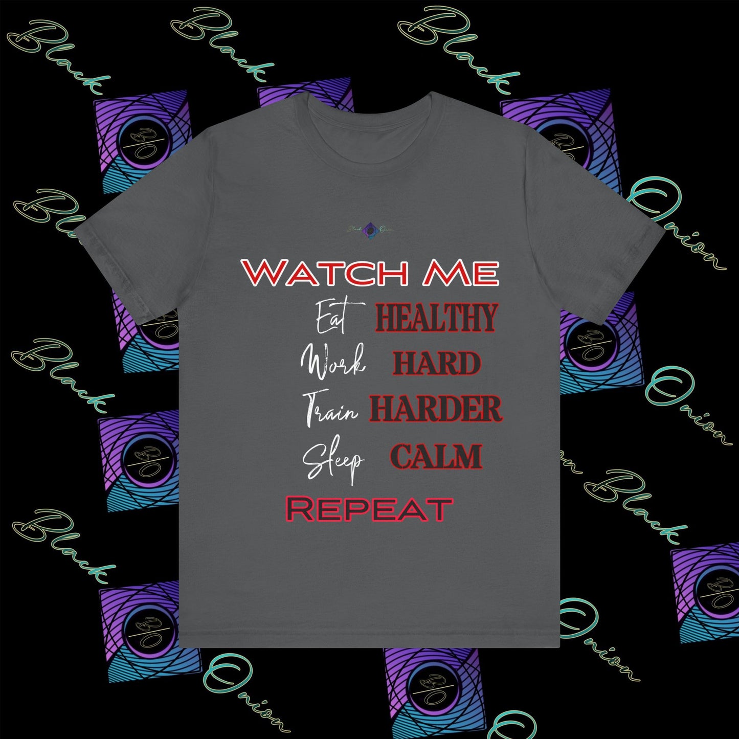 BlackOnion "Watch Me" T-Shirt with Workout Motif V3 ๐ช๐ฅ