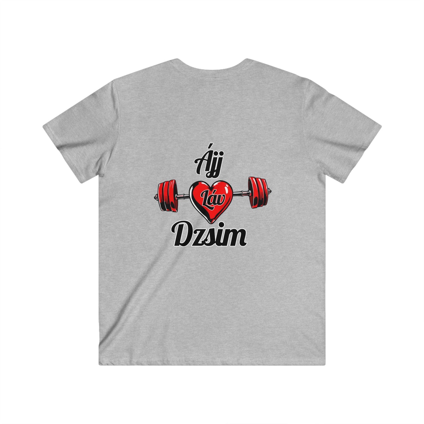 BlackOnion Men's V-Neck T-Shirt with Workout Motif ‘ÁjjLávDzsim’💪🔥🫵