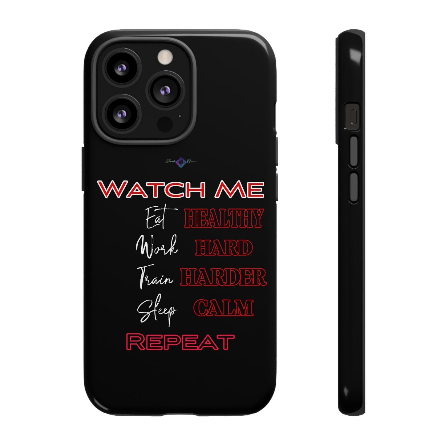 BlackOnion Phone Case -with Motivational Motif 'Watch Me' 💪🔥🫵