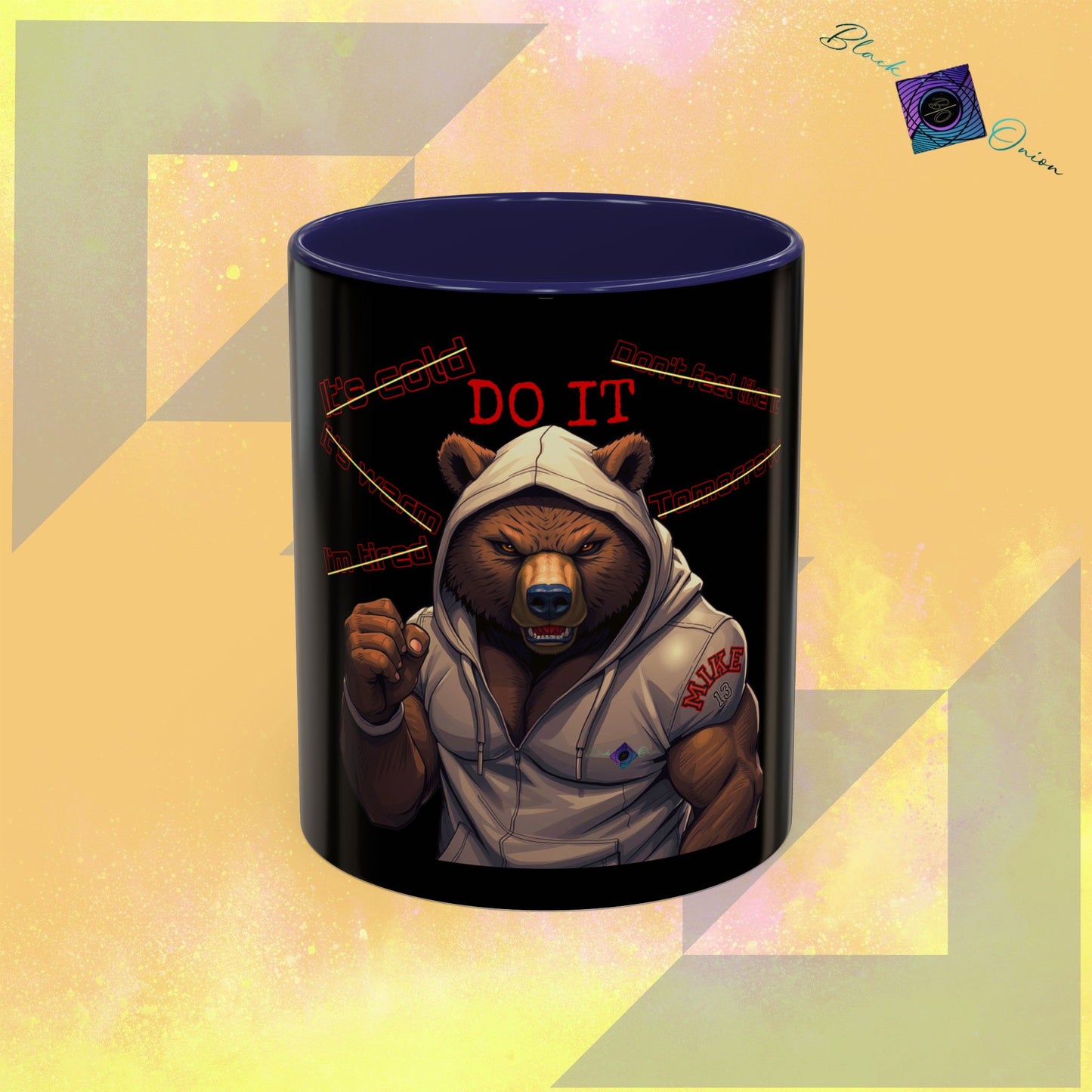 BlackOnion Coffee Mug - 11oz with Workout Motif ‘Mike 13’🔥💪🫵