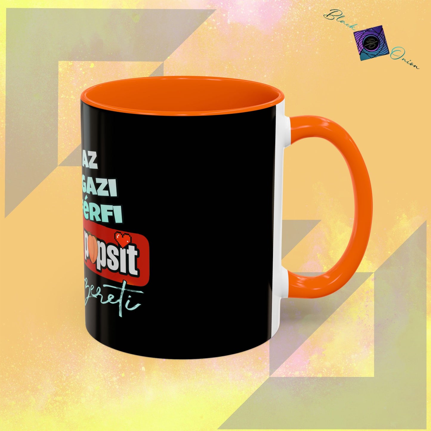 BlackOnion Coffee Mug - 11oz with Workout Motif ‘Az igazi férfi’🔥💪🫵
