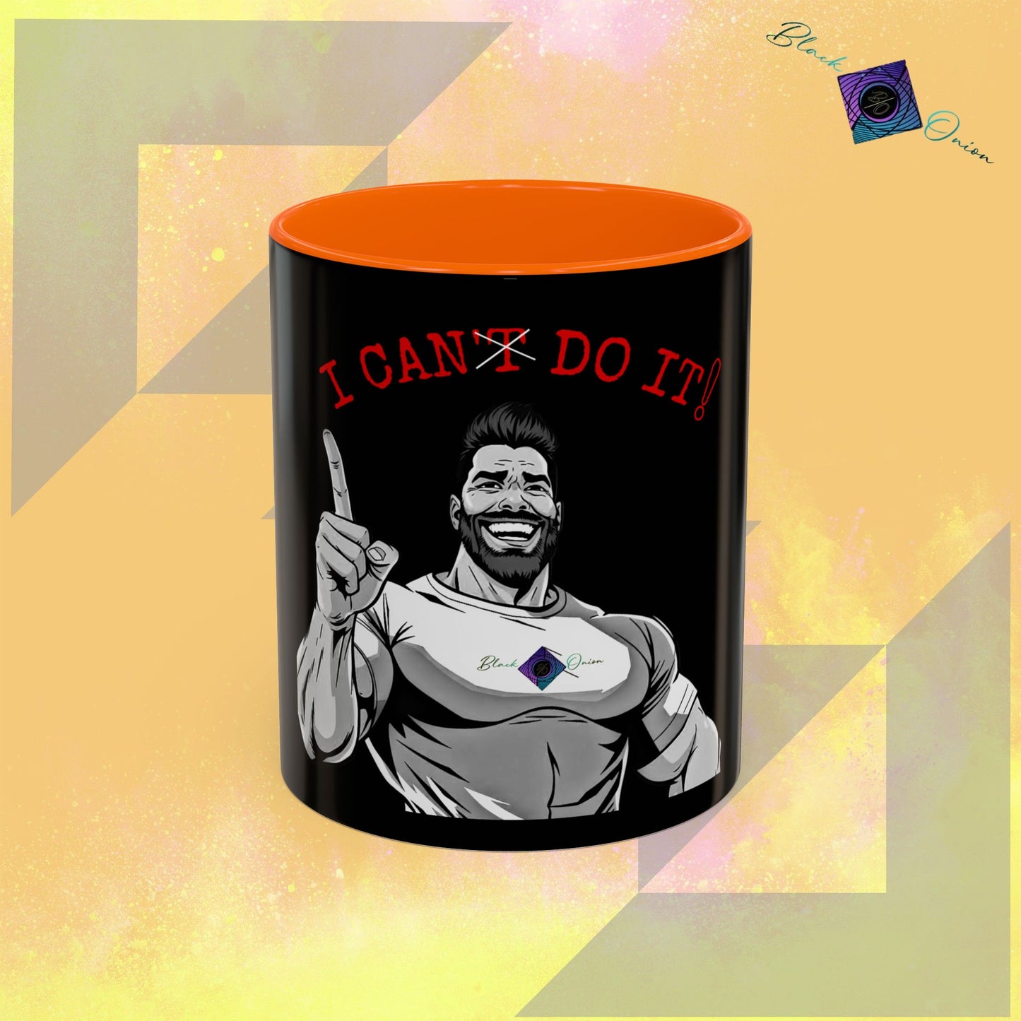 BlackOnion Coffee Mug - 11oz with Workout Motif โI Can Do It โ๐ฅ๐ช๐ซต