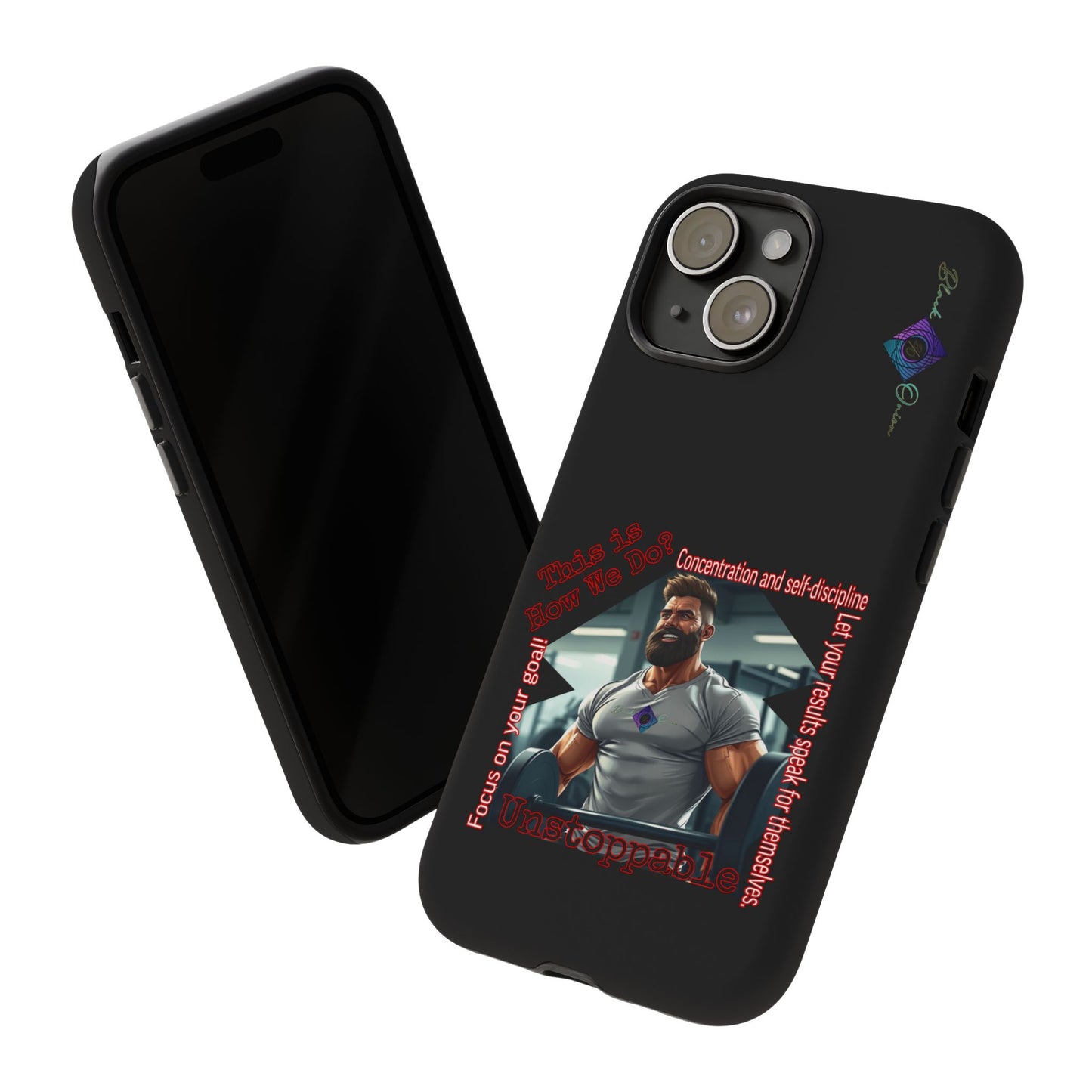 BlackOnion Brand New Phone Case - with Motivational Workout Motif’Unstoppable ‘💪🔥🫵