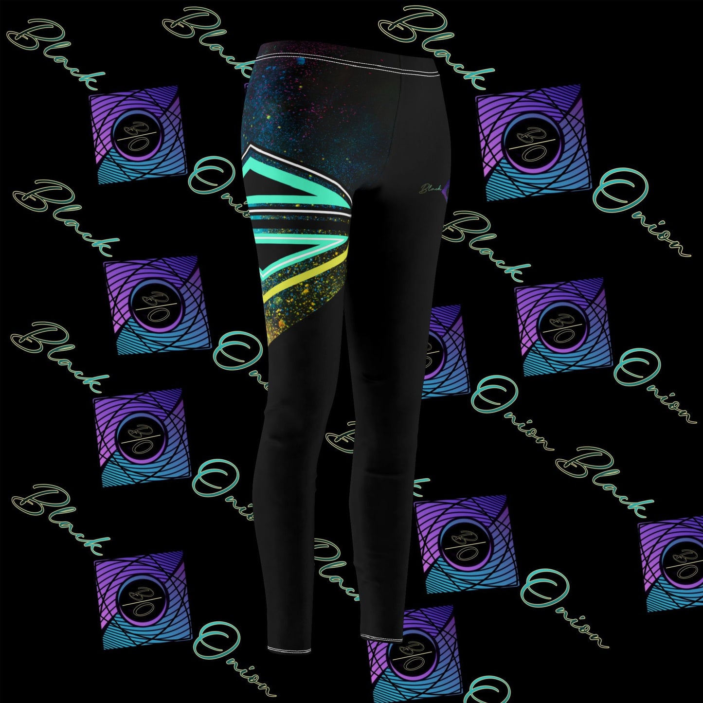 BlackOnion Stylish Women's Mid-rise Casual Leggings with Workout Motif 🌸💋❤️