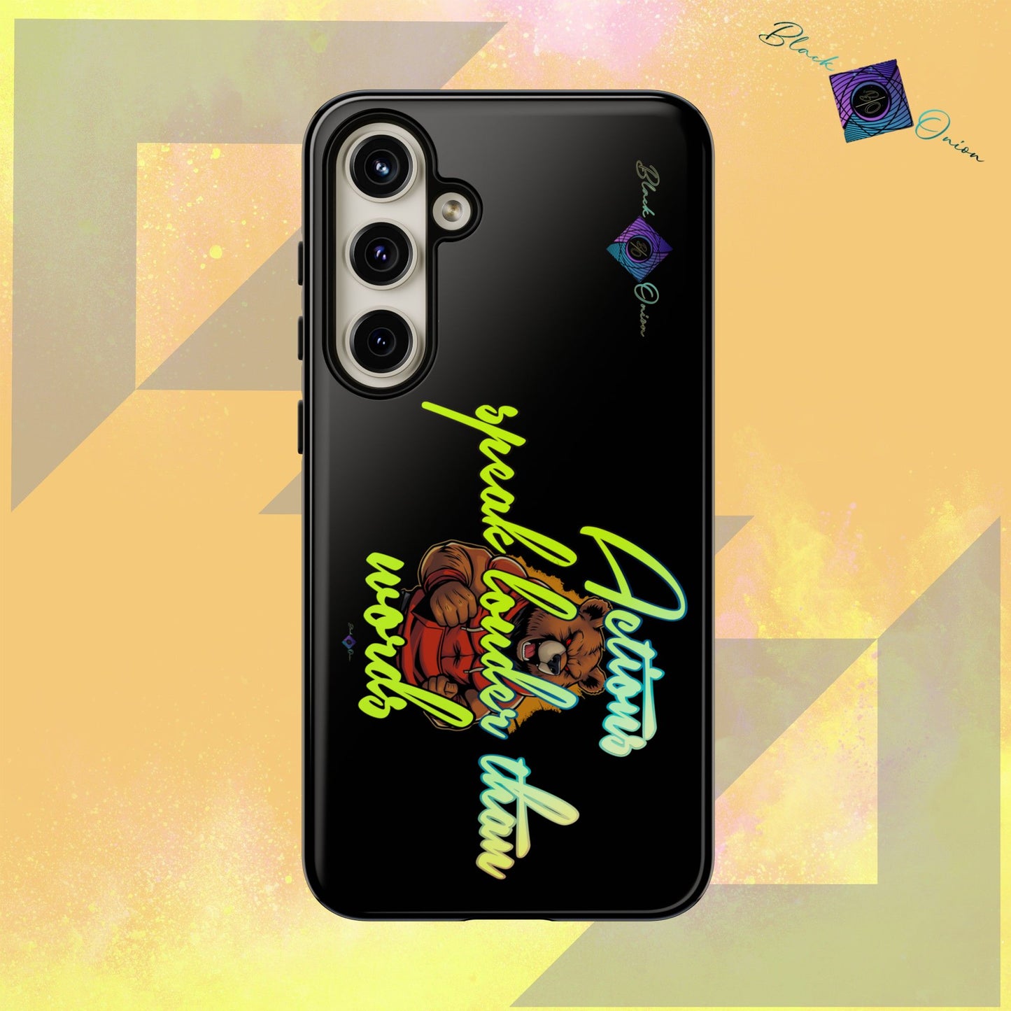 BlackOnion Brand New Phone Case - with Motivational Workout Motif ‘Actions speak lauder ‘💪🔥🫵