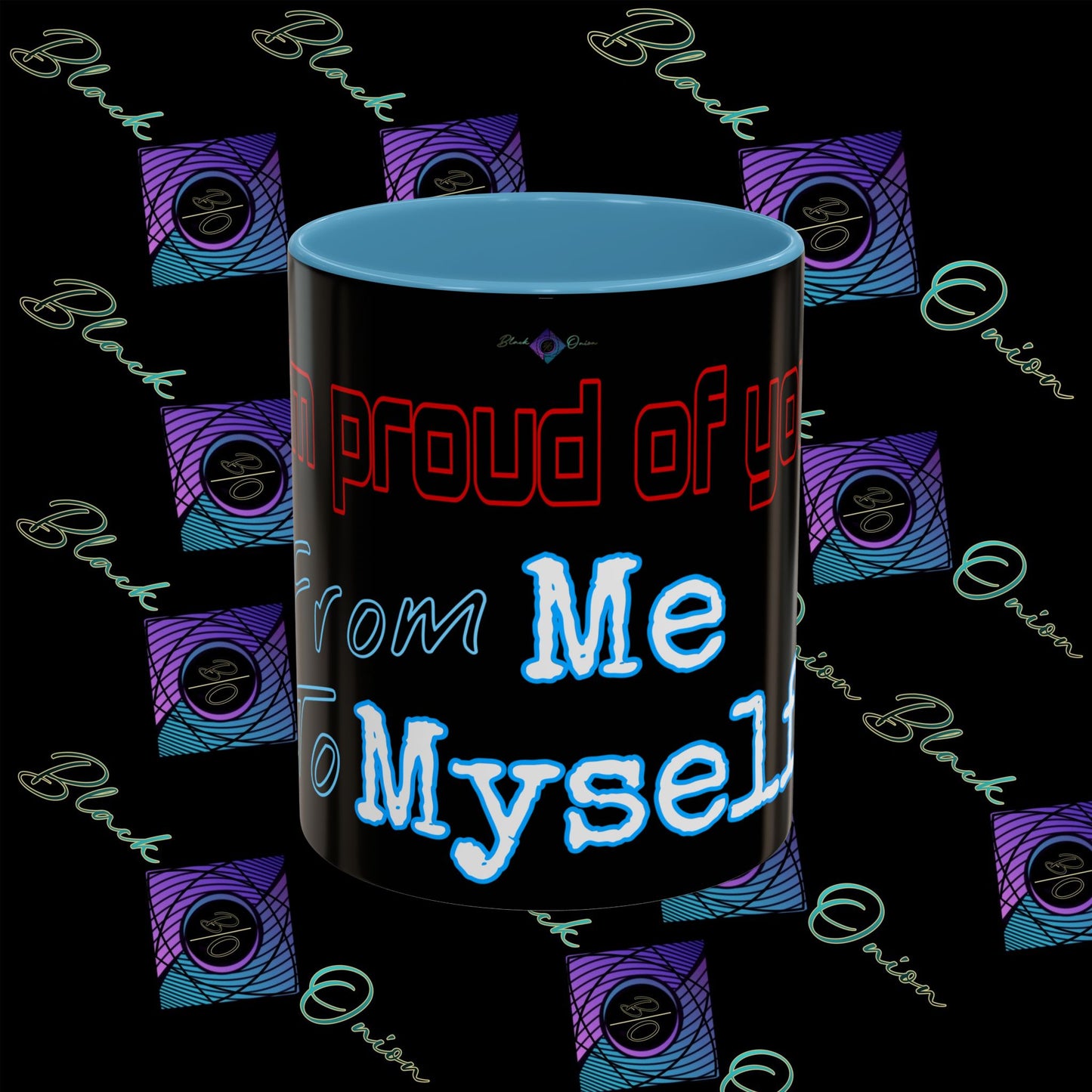 BlackOnion Coffee Mug 2 with Workout Motif ‘ I’m proud of you’🫵🔥💪