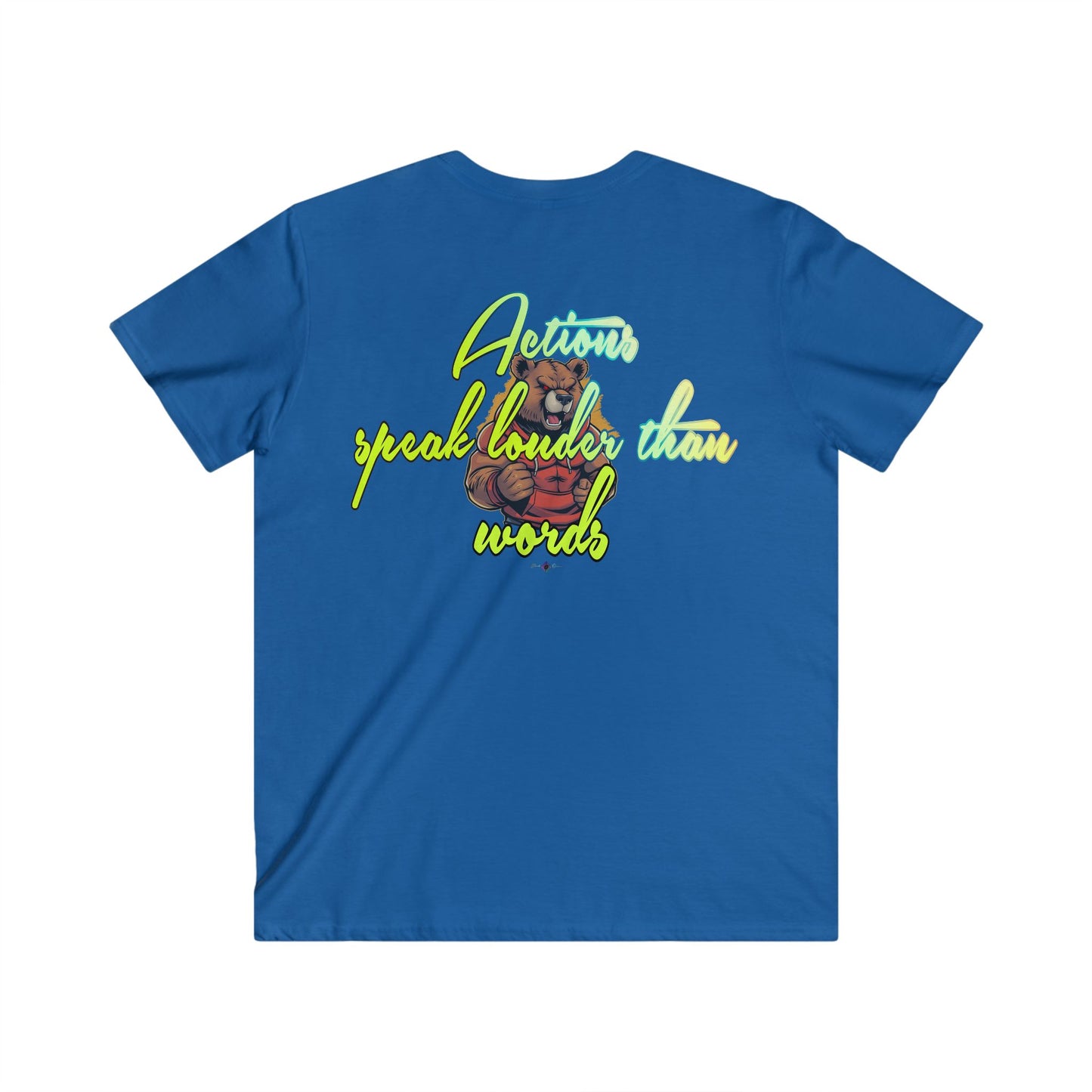 BlackOnion Men's V-Neck T-Shirt with Workout Motif ‘Actions speak lauder than words’💪🔥🫵