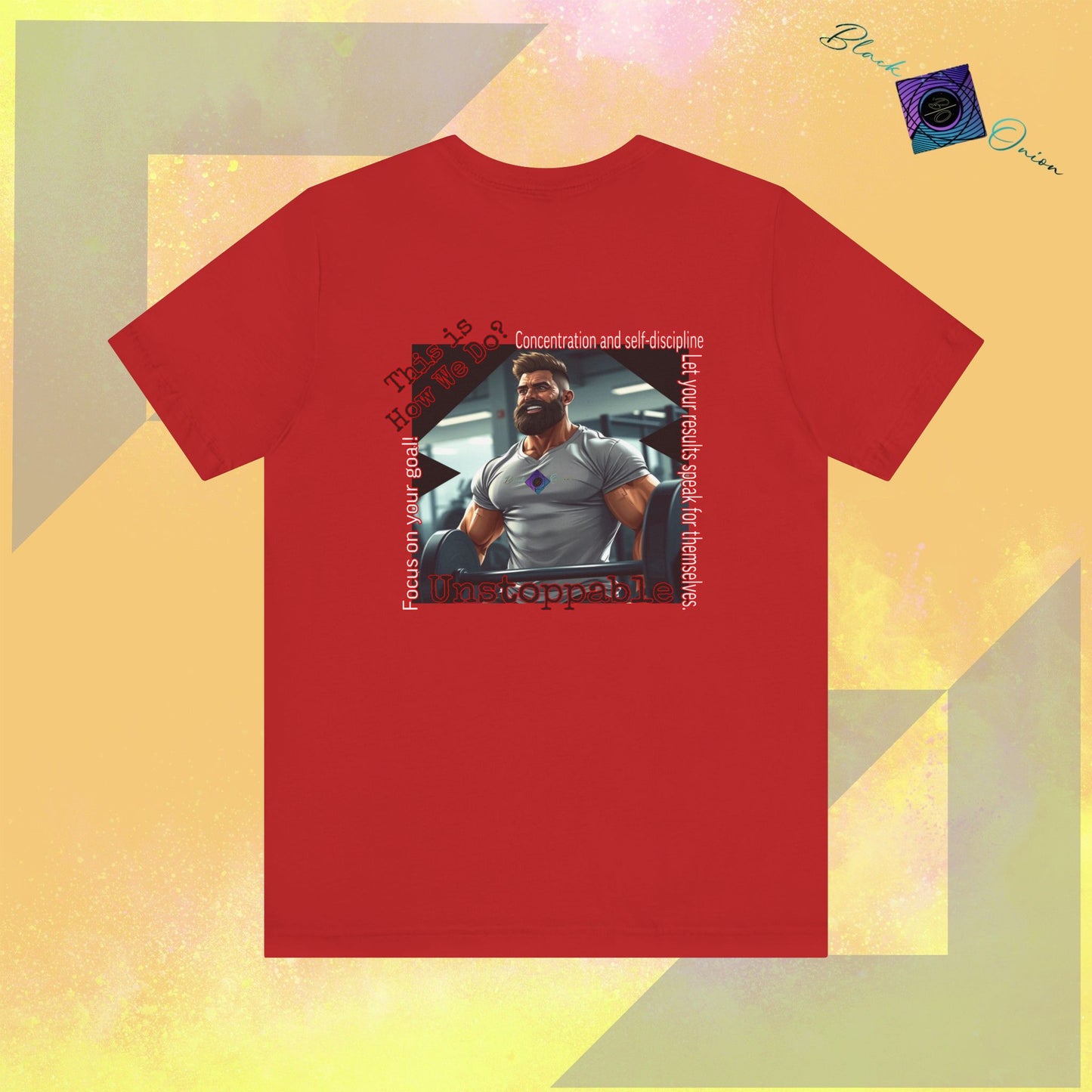 BlackOnion T-Shirt with Workout Motif ‘Unstoppable ‘💪🔥🫵