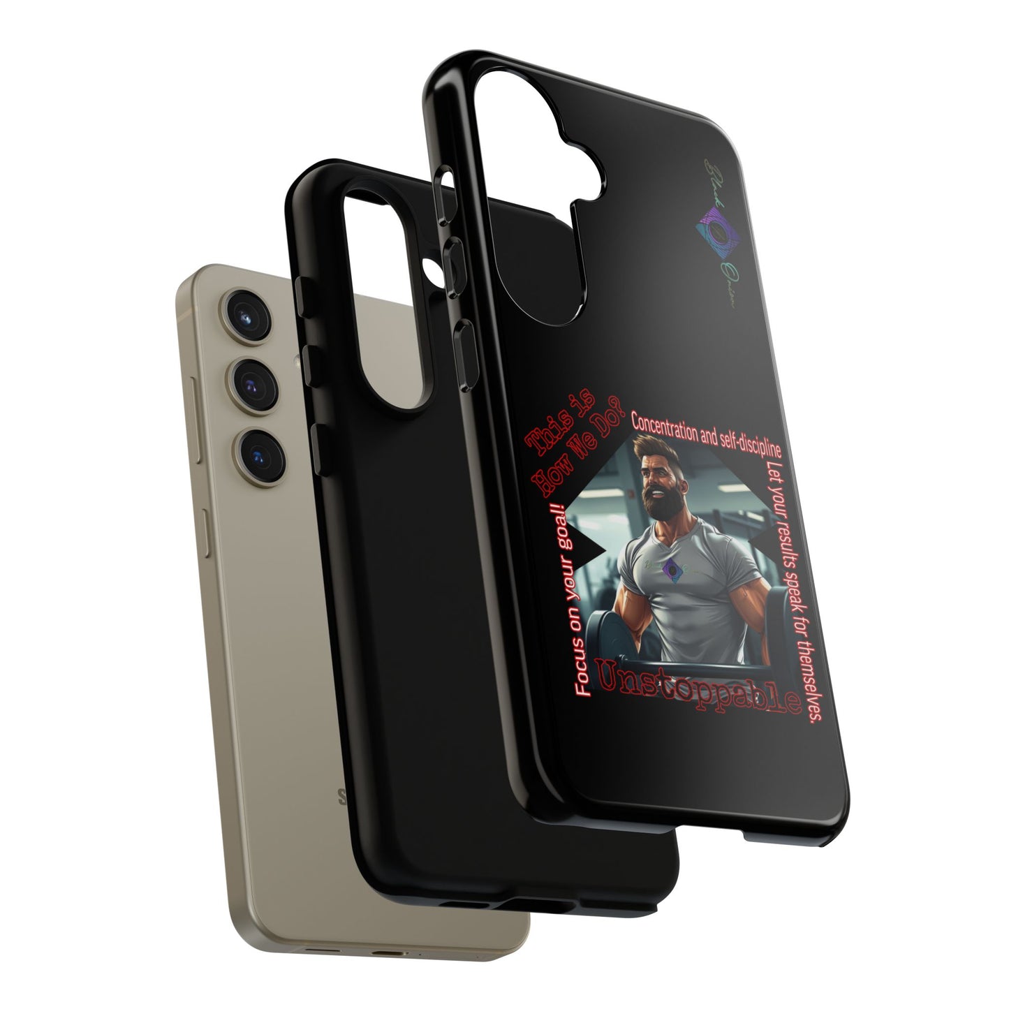 BlackOnion Brand New Phone Case - with Motivational Workout Motif’Unstoppable ‘💪🔥🫵