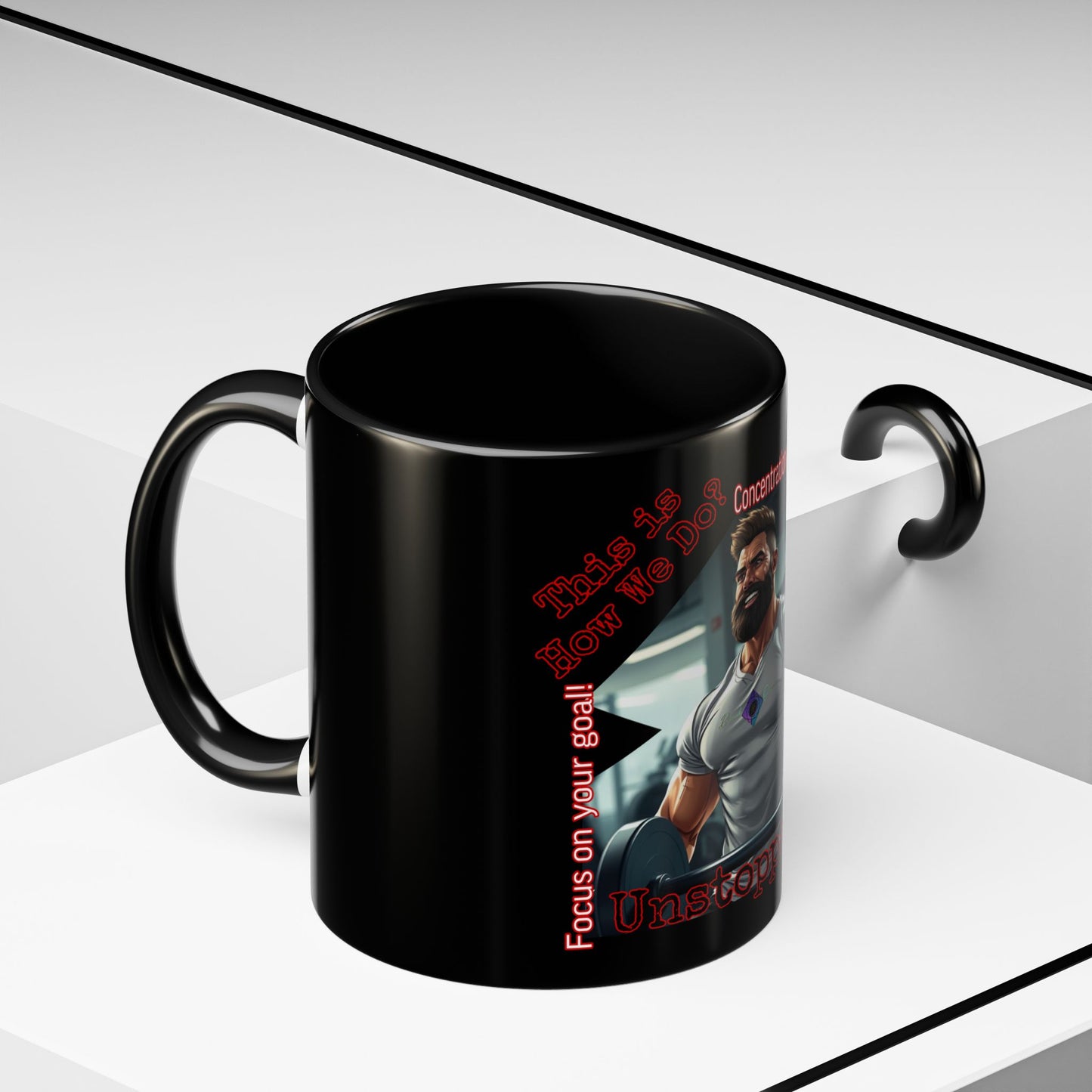 BlackOnion Coffee Mug Serial 2 with Workout Motif ‘Unstoppable’🫵🔥💪