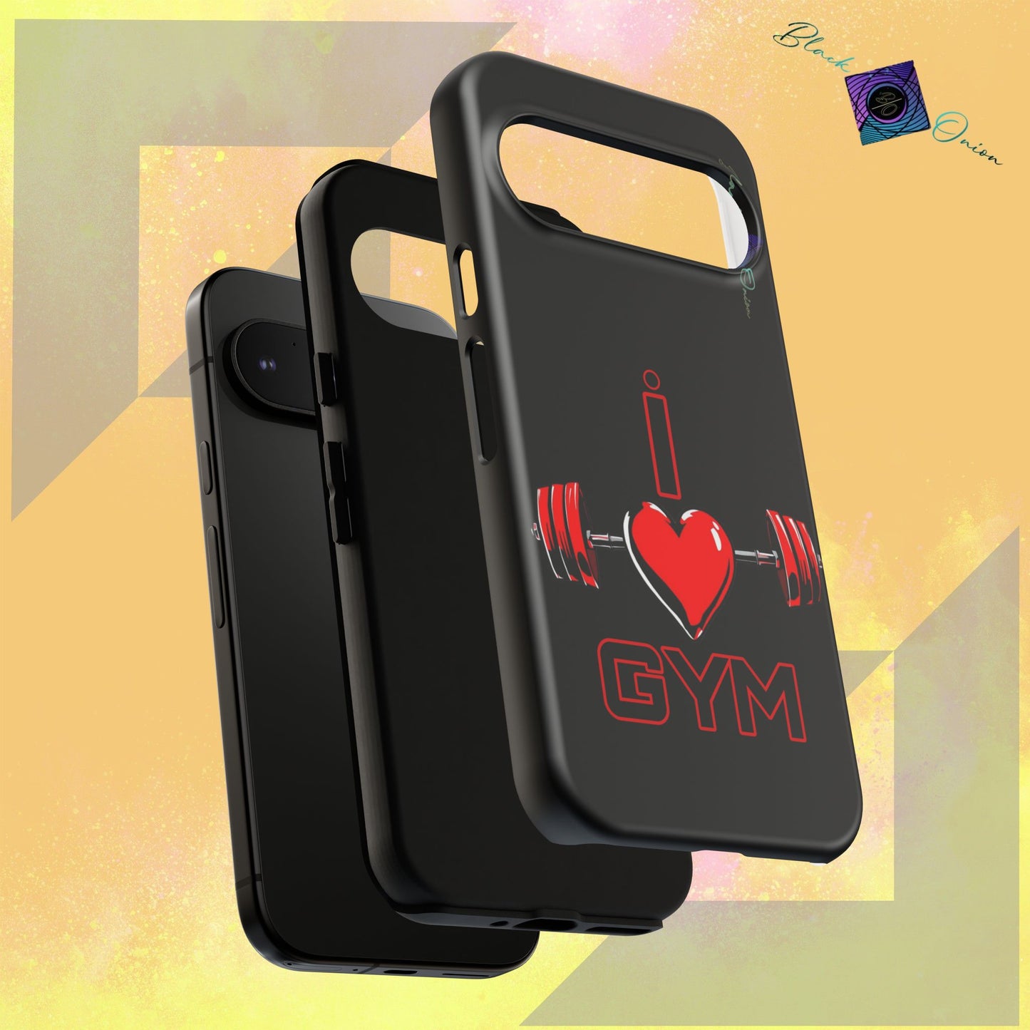 BlackOnion Brand New Phone Case - with Motivational Workout Motif’I Love Gym ‘💪🔥🫵