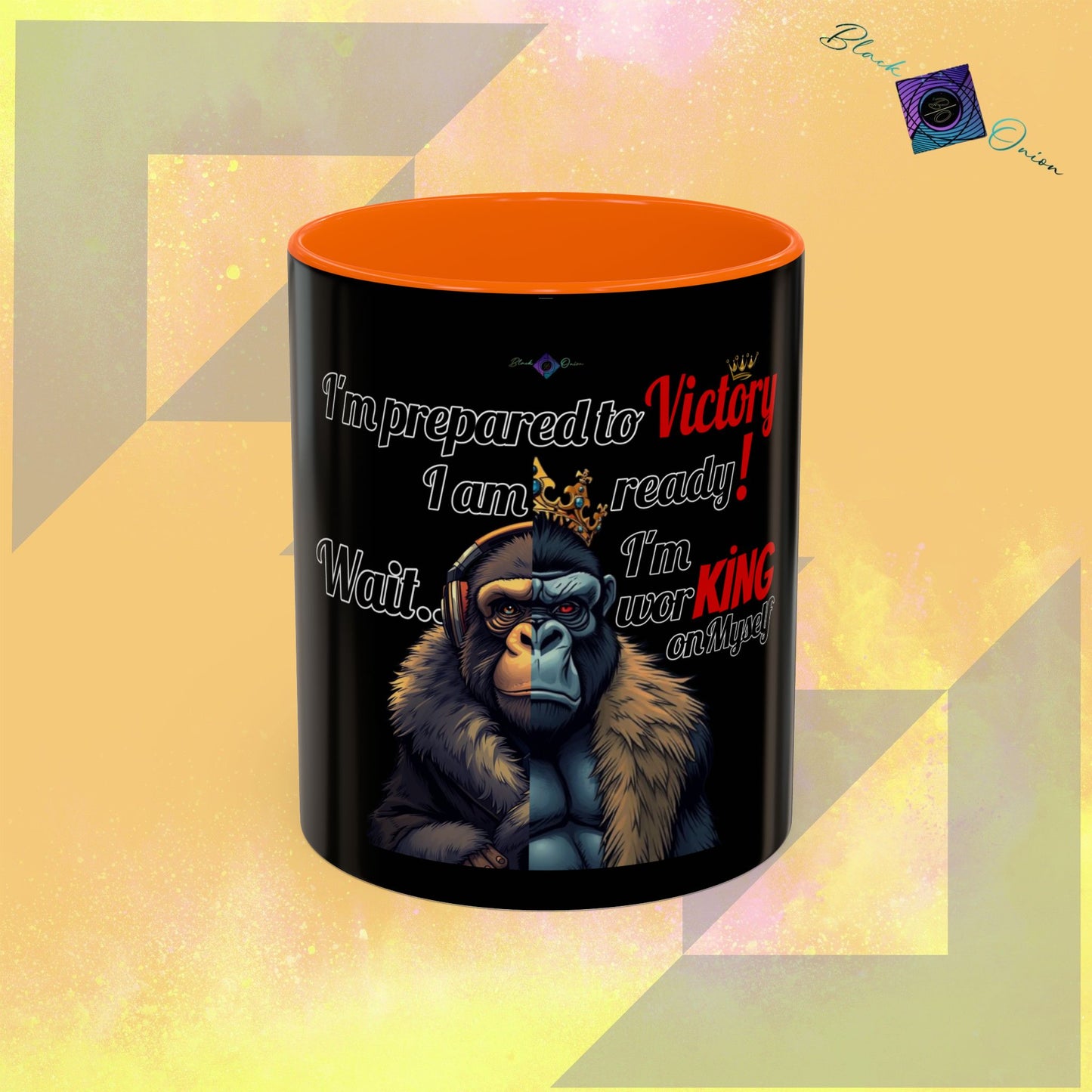 BlackOnion Coffee Mug 2 with Workout Motif ‘Victory V2’🫵🔥💪
