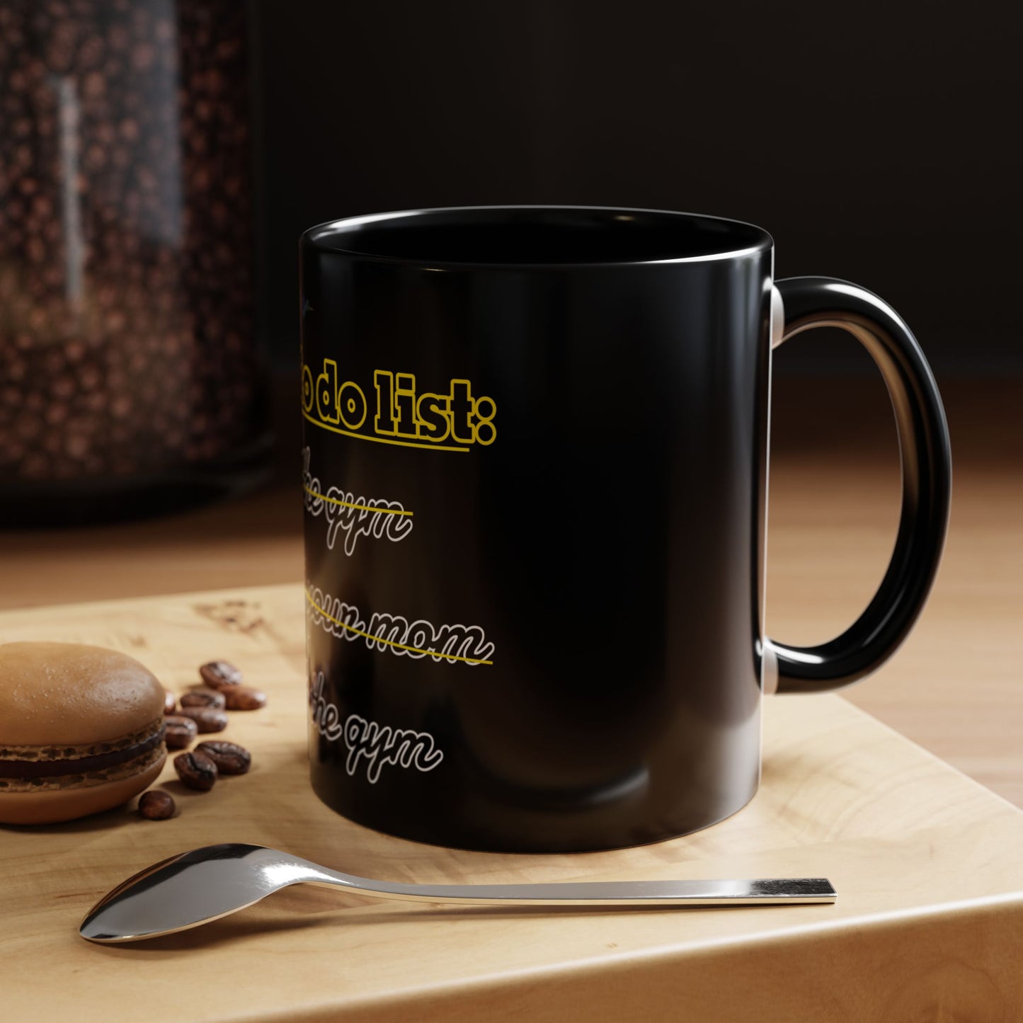 BlackOnion Coffee Mug - 11oz with Workout Motif ‘Today To Do List ’🔥💪🫵